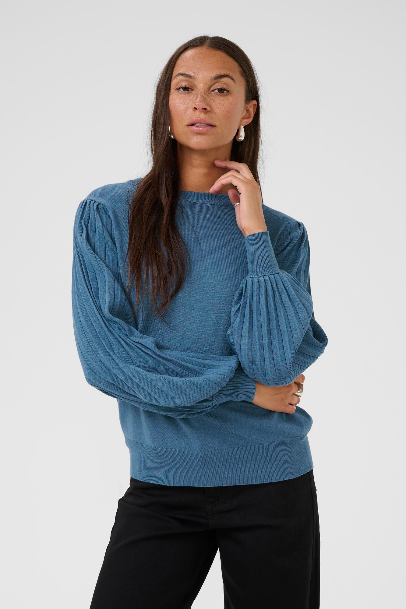 Chandail manches longues pour femme par Kaffe | 10507905 Mer De Béring | Boutique Vvög, vêtements mode pour homme et femme