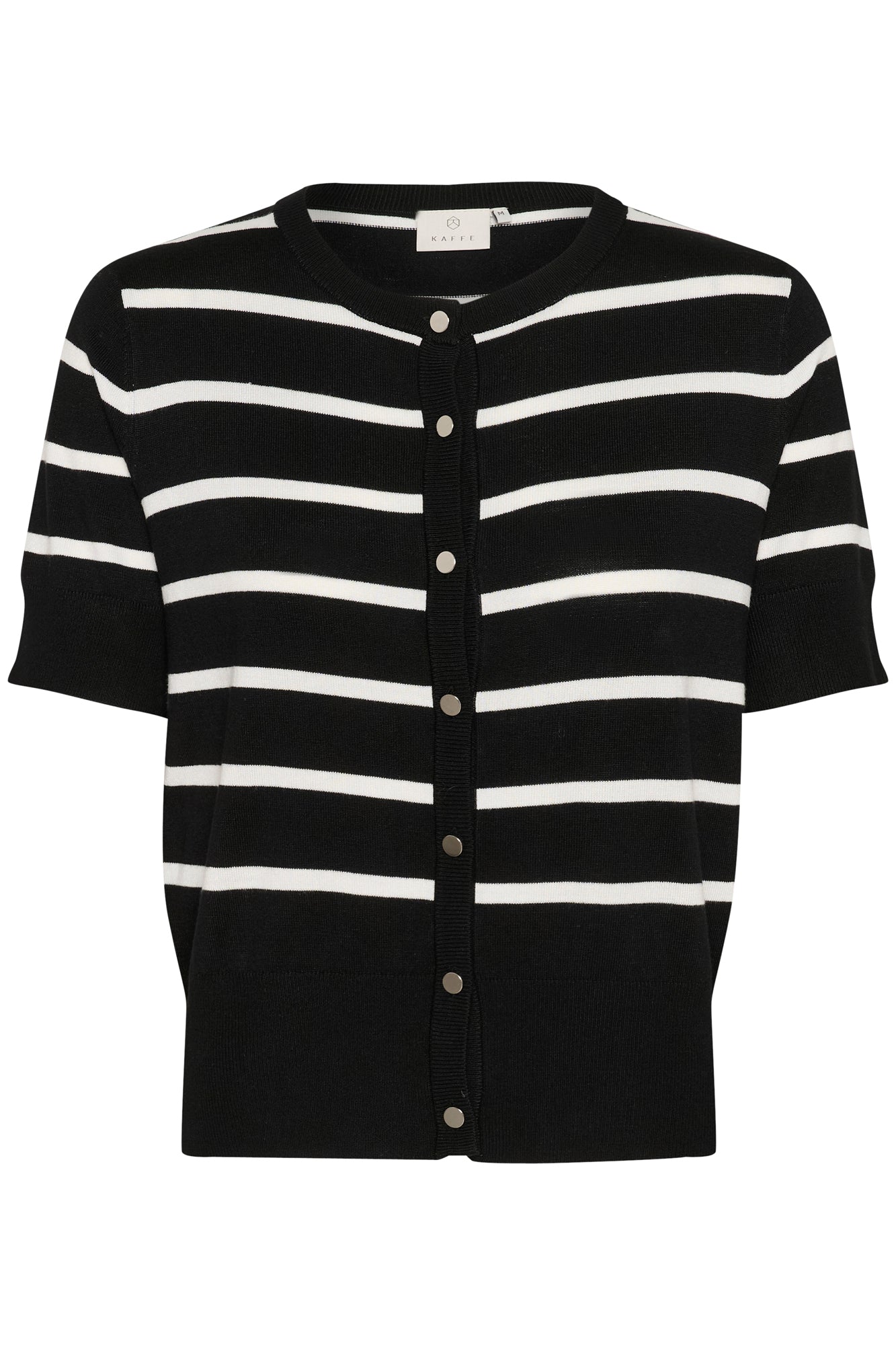 Cardigan pour femme par Kaffe | 10509797 Noir/Bande Craie | Boutique Vvög, vêtements mode pour homme et femme
