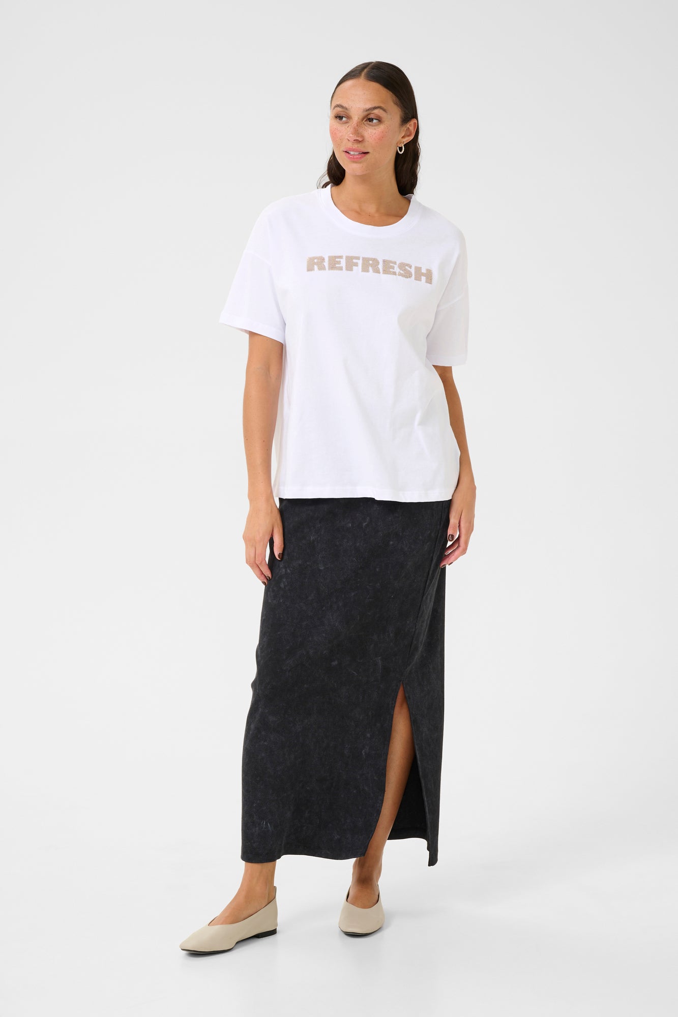 T-Shirt pour femme par Kaffe | 10509999 Blanc | Boutique Vvög, vêtements mode pour homme et femme