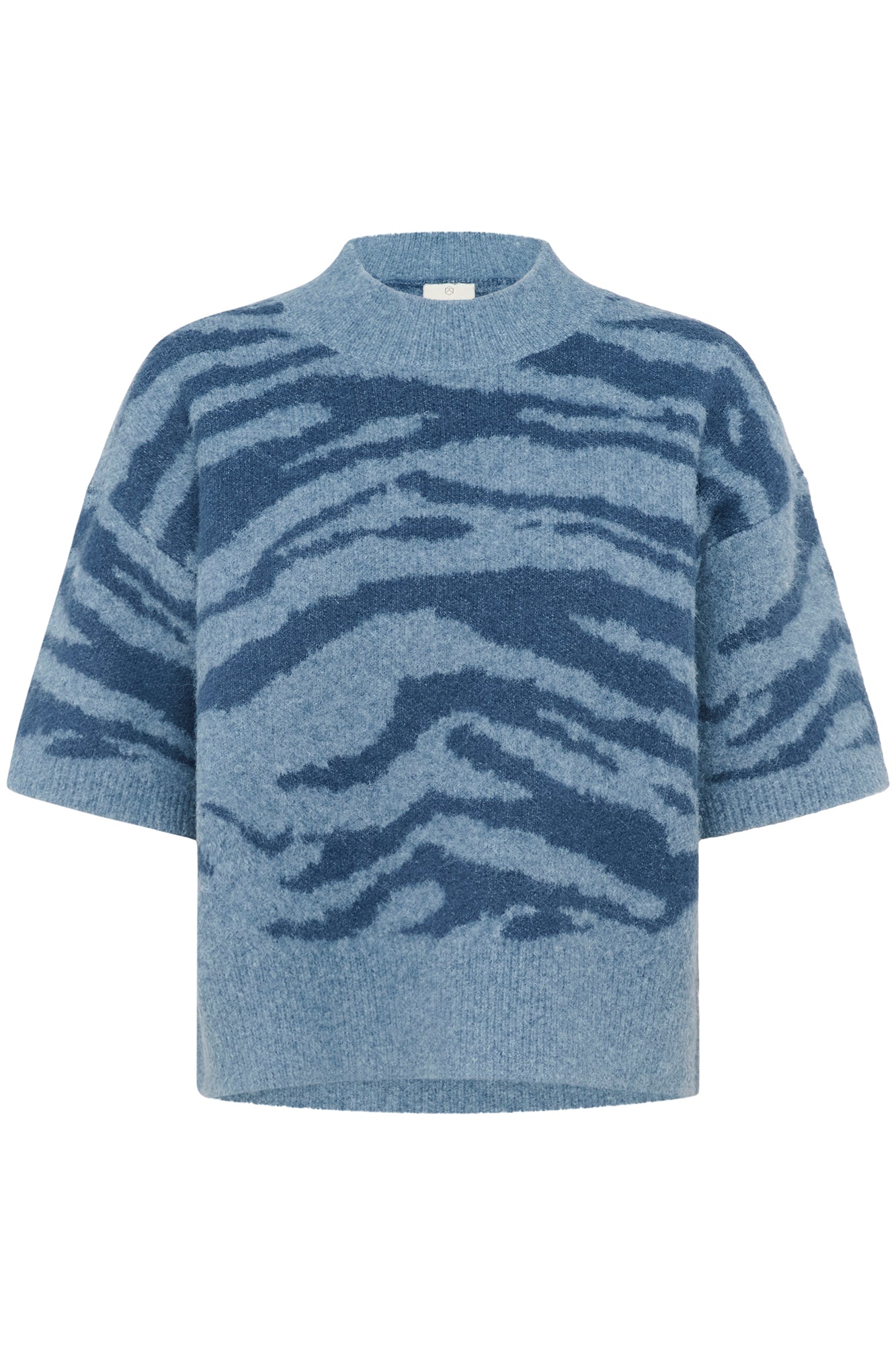 Chandail manches courtes pour femme par Kaffe | 10510453 Bleu Vent/Baie | Boutique Vvög, vêtements mode pour homme et femme