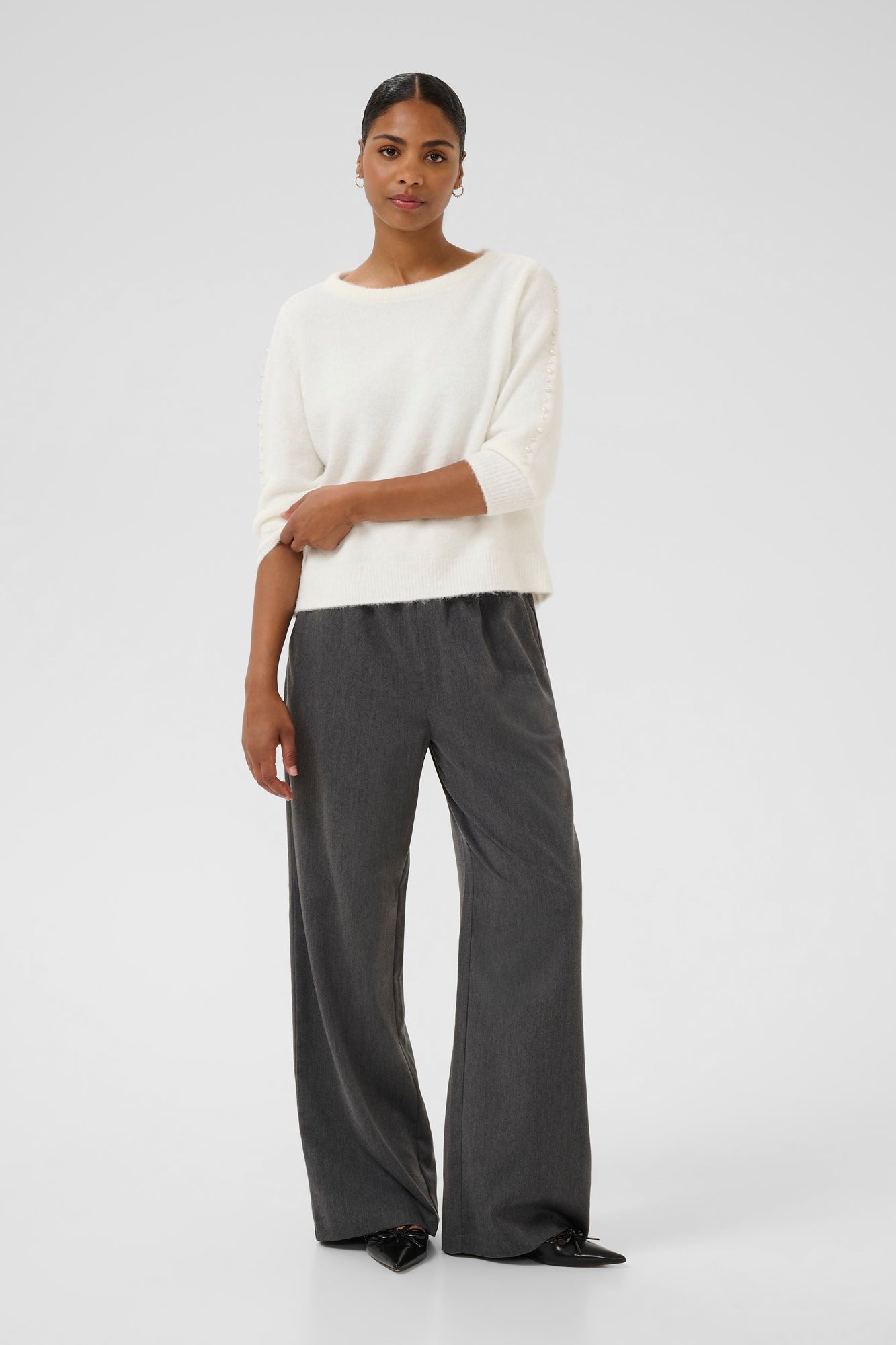 Chandail manches longues pour femme par Kaffe | 10510632 Craie | Boutique Vvög, vêtements mode pour homme et femme
