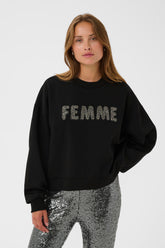 Chandail manches longues pour femme par Kaffe | 10510868 Noir Profond | Boutique Vvög, vêtements mode pour homme et femme