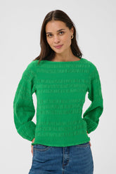Chandail chiffonné pour femme par Kaffe | 10511265 Vert Vif | Boutique Vvög, vêtements mode pour homme et femme