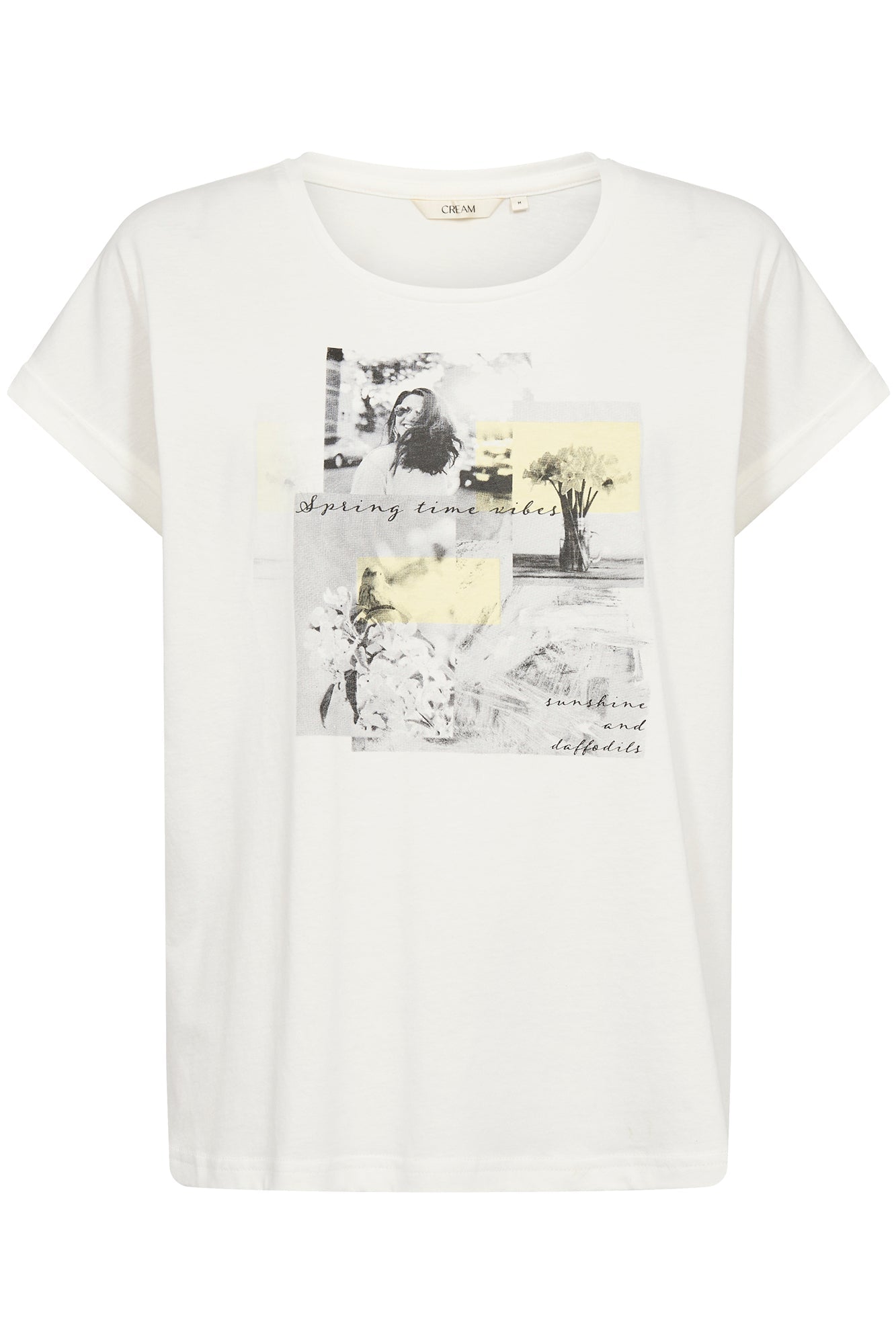 T-Shirt pour femme par Cream | 10613487 Gris Jaune | Boutique Vvög, vêtements mode pour homme et femme