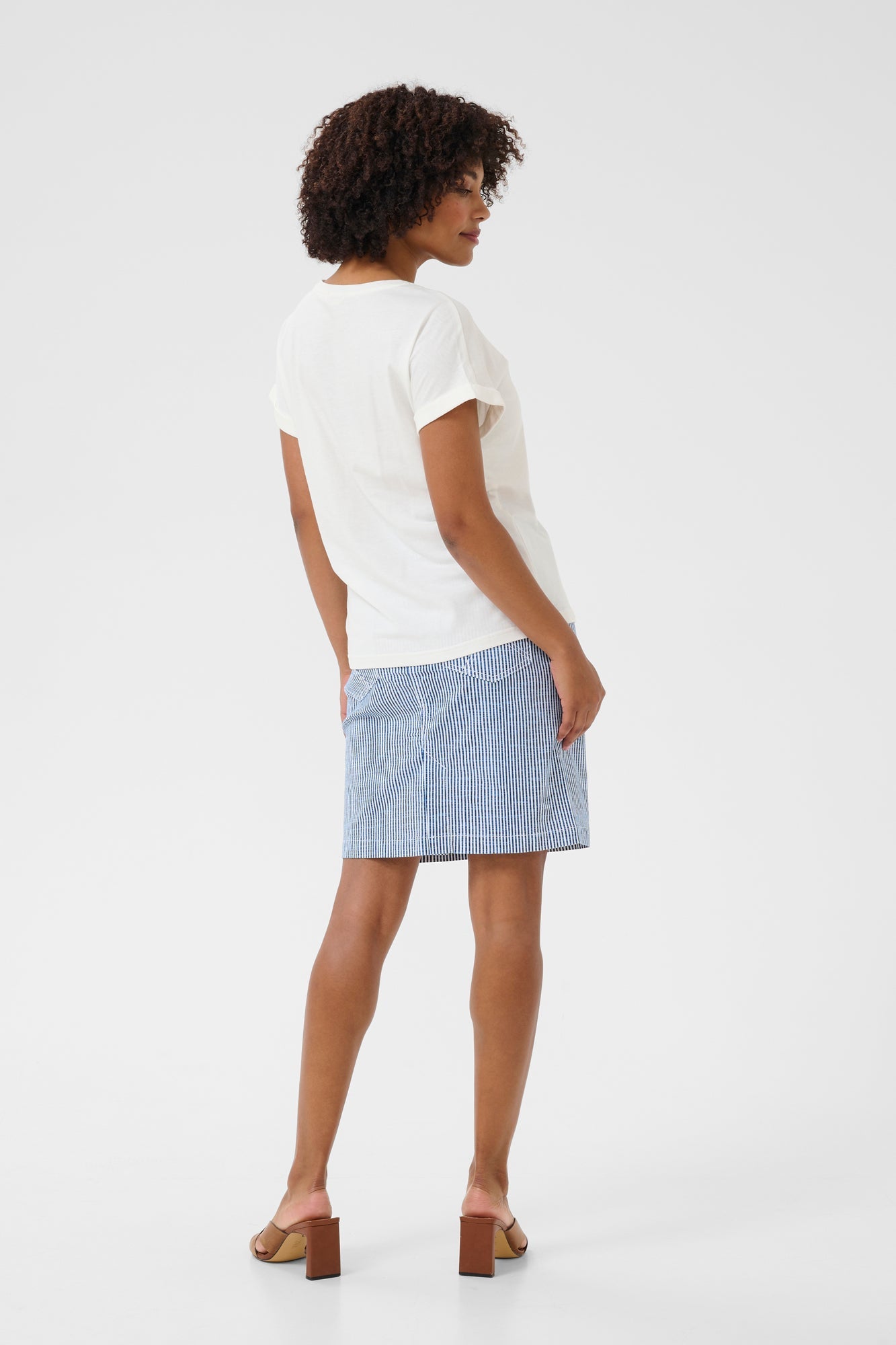 T-Shirt pour femme par Cream | 10613487 Bleu Jaune | Boutique Vvög, vêtements mode pour homme et femme