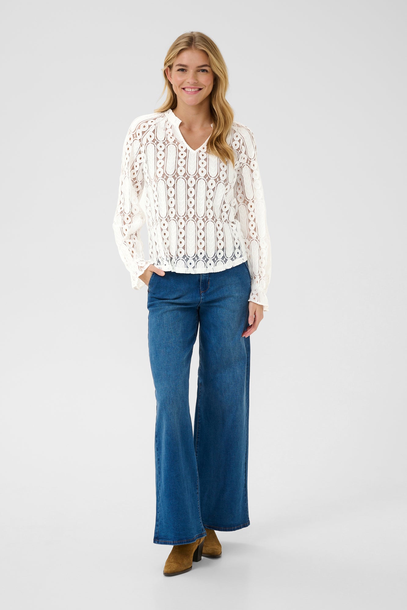 Chandail manches longues pour femme par Cream | 10613676 Blanche-Neige | Boutique Vvög, vêtements mode pour homme et femme