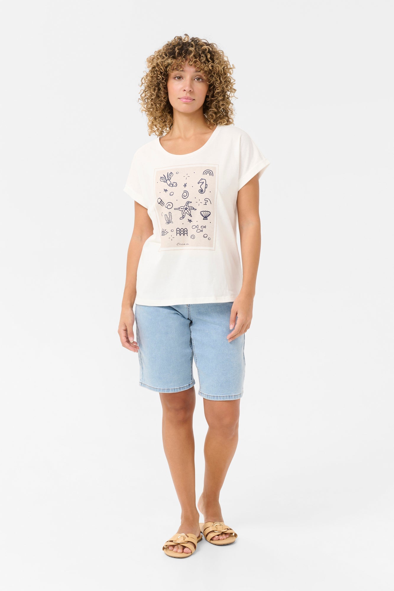T-Shirt pour femme par Cream | 10613804 Bleu Océan | Boutique Vvög, vêtements mode pour homme et femme