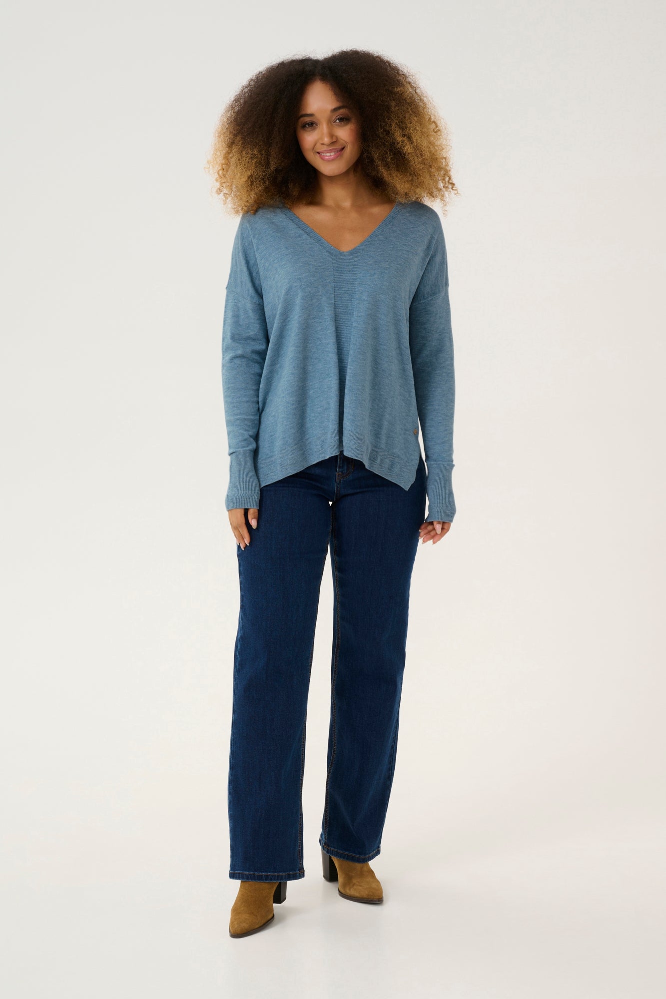 Chandail manches longues pour femme par Cream | 10613924 Blue Haven | Boutique Vvög, vêtements mode pour homme et femme