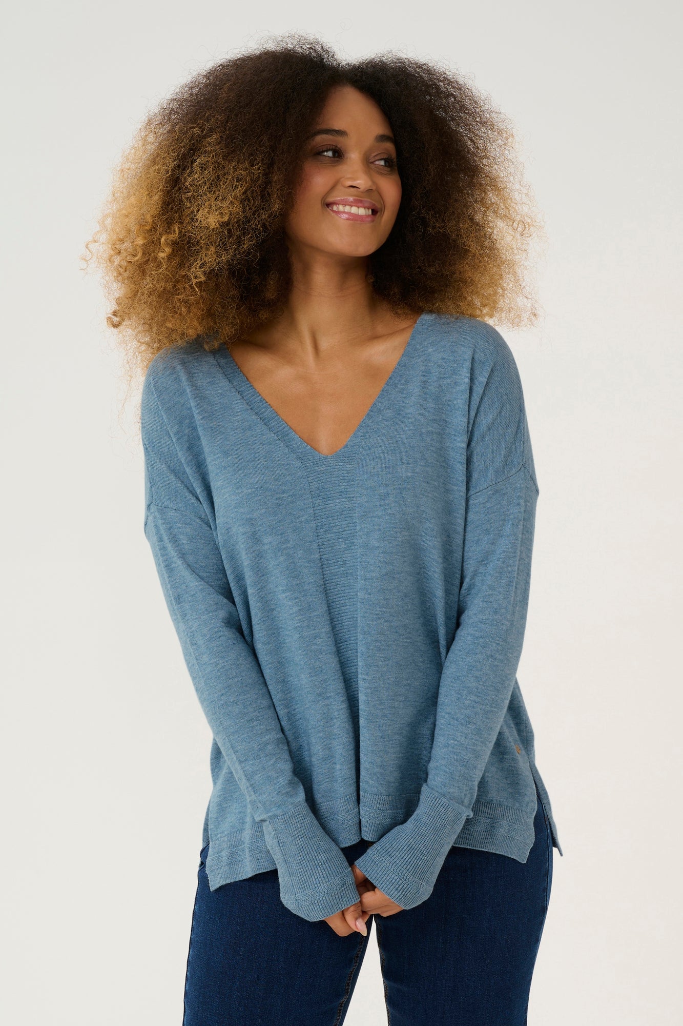 Chandail manches longues pour femme par Cream | 10613924 Blue Haven | Boutique Vvög, vêtements mode pour homme et femme