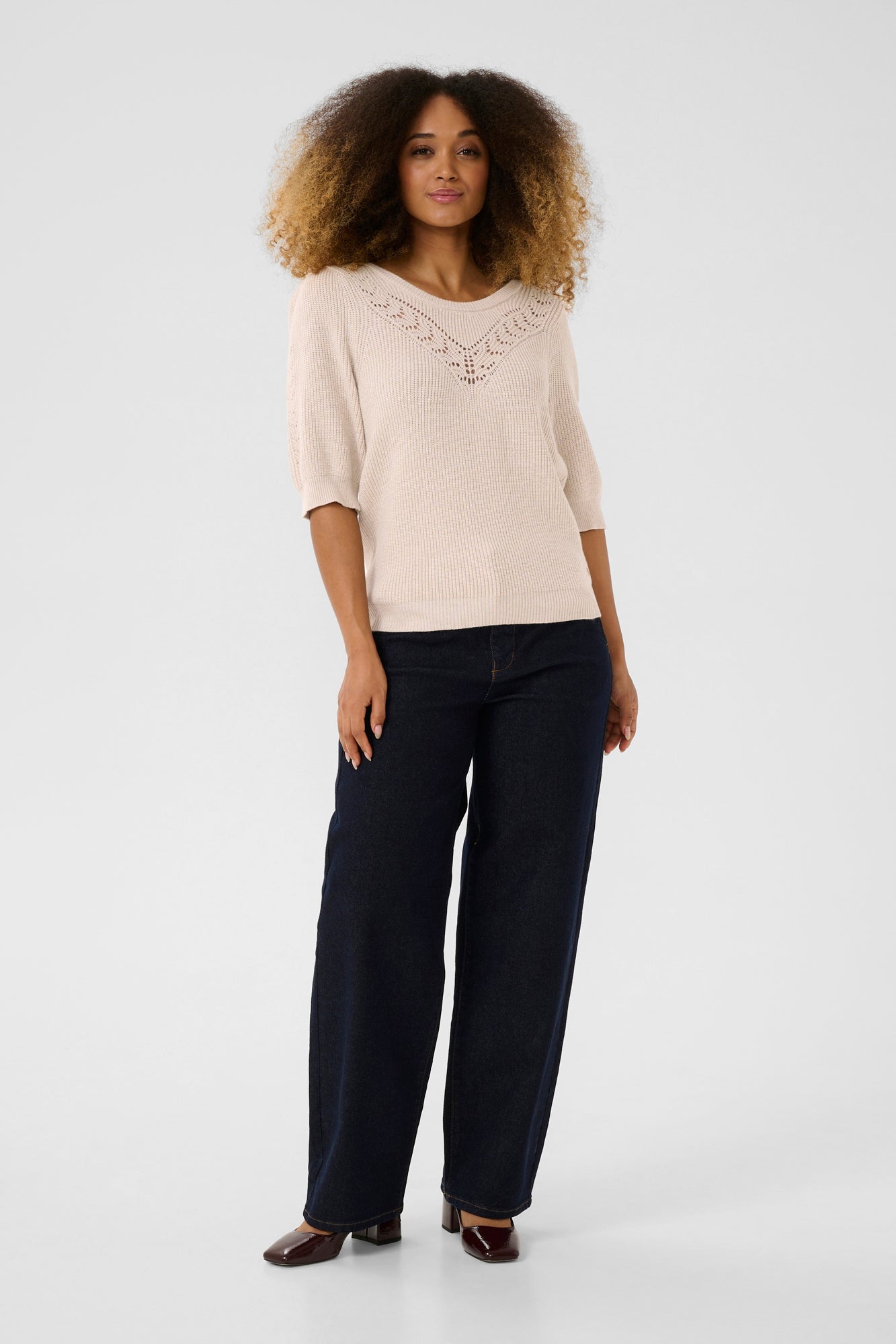 Chandail manches courtes pour femme par Cream | 10613961 Parchemin Ancien | Boutique Vvög, vêtements mode pour homme et femme