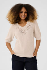 Chandail manches courtes pour femme par Cream | 10613961 Parchemin Ancien | Boutique Vvög, vêtements mode pour homme et femme