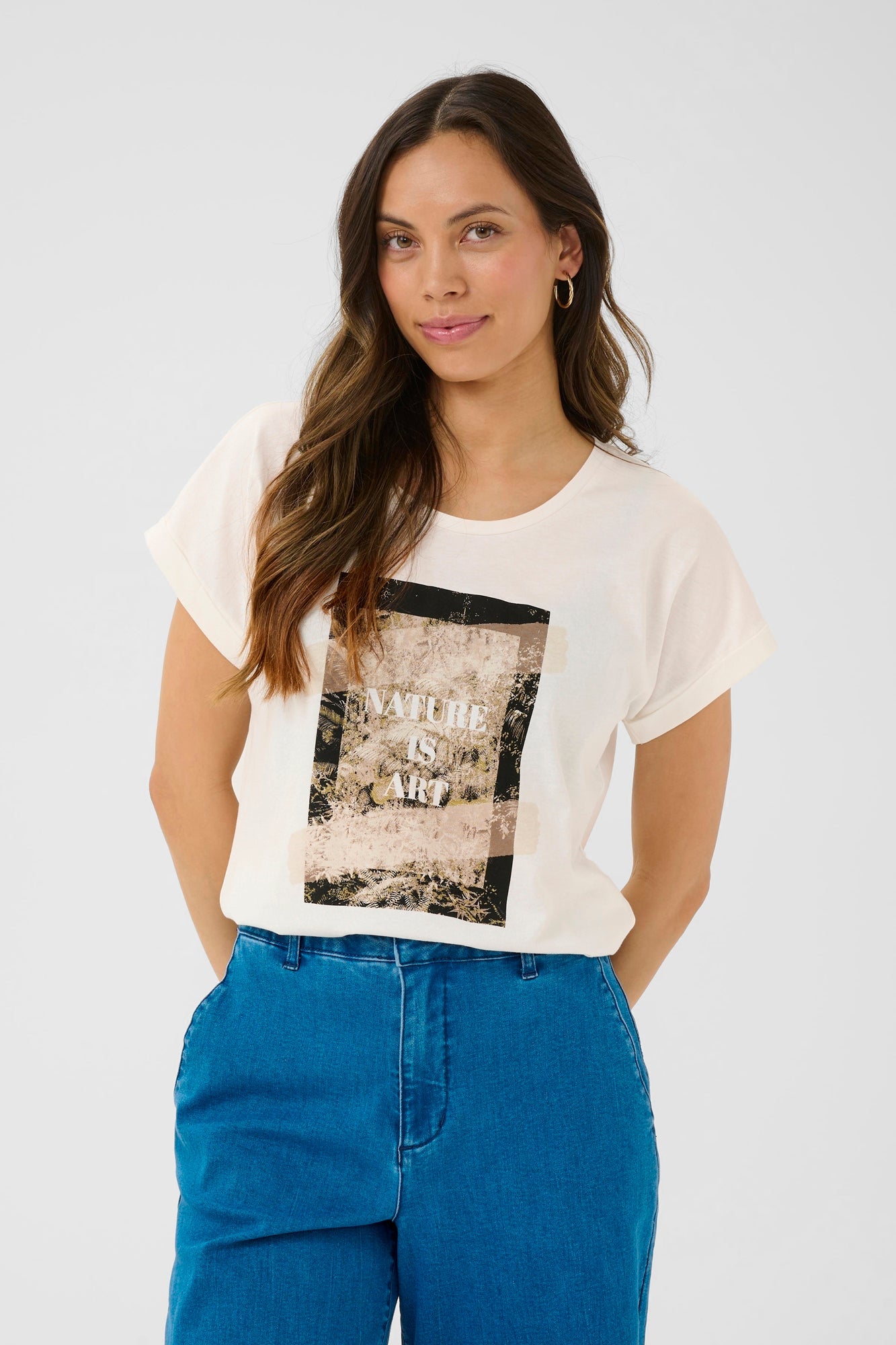 T-Shirt pour femme par Cream | 10614080 Vert Beige | Boutique Vvög, vêtements mode pour homme et femme