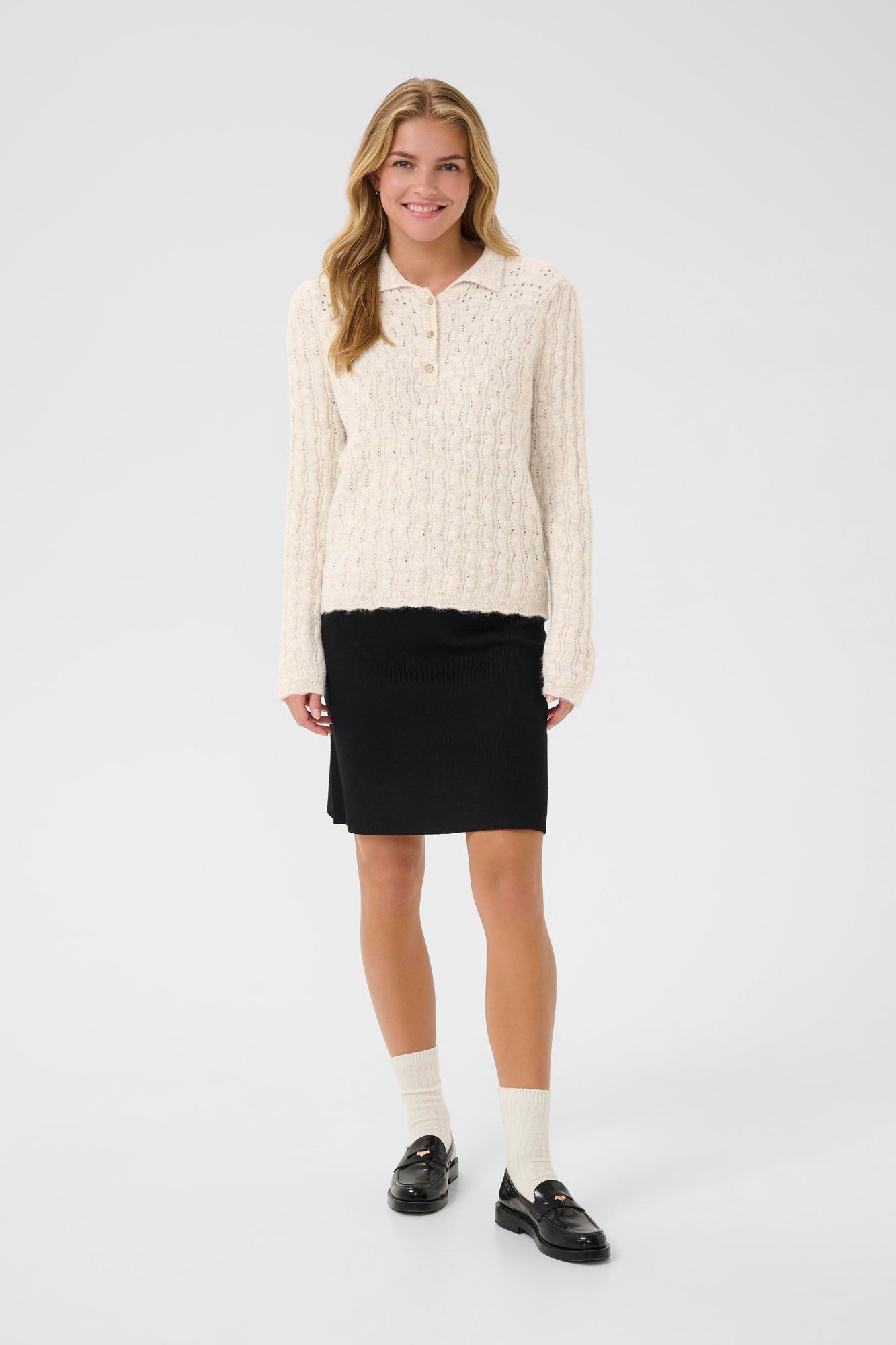 Blouse en tricot pour femme par Cream | 10614229 Avoine Mélangée | Boutique Vvög, vêtements mode pour homme et femme
