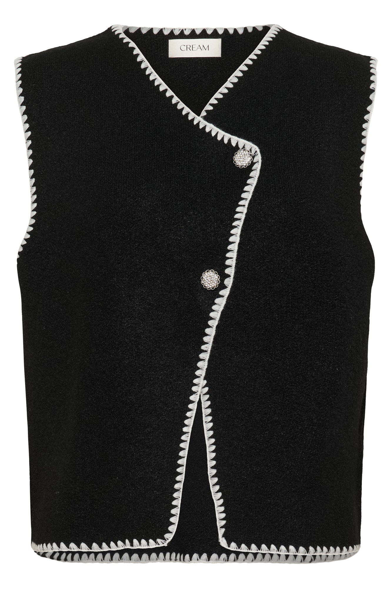 Veste sans manche et asymétrique pour femme par Cream | 10614304 Noir Absolu | Boutique Vvög, vêtements mode pour homme et femme