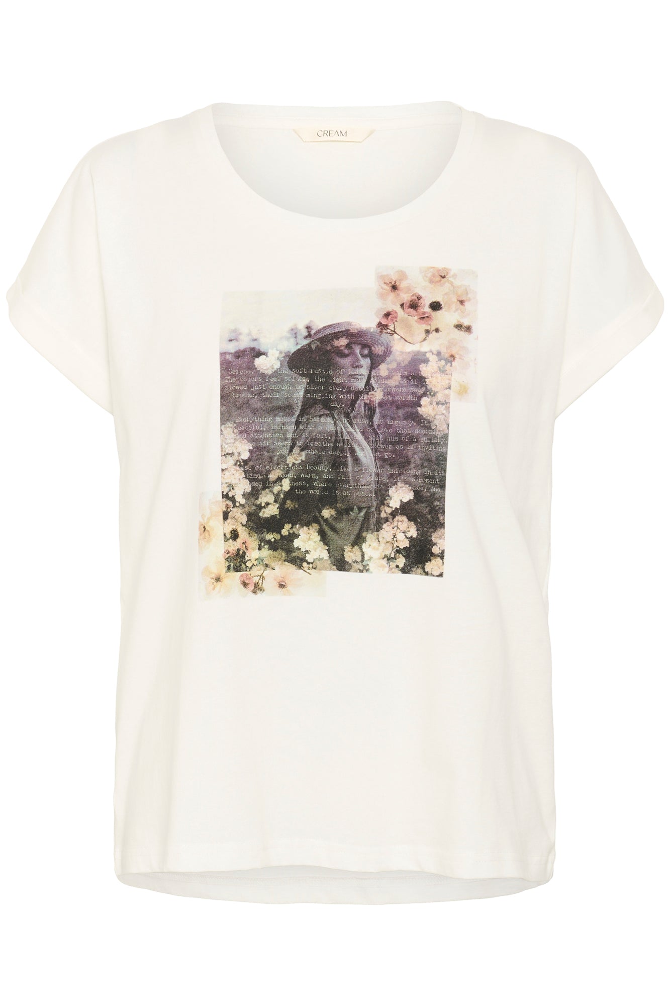 T-Shirt pour femme par Cream | 10614404 Texte Calme Floral | Boutique Vvög, vêtements mode pour homme et femme