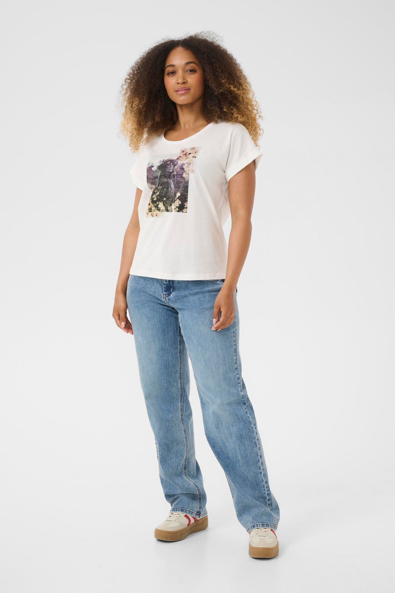 T-Shirt pour femme par Cream | 10614404 Texte Calme Floral | Boutique Vvög, vêtements mode pour homme et femme