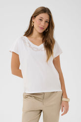 T-Shirt pour femme par Cream | 10615016 Blanc neige | Boutique Vvög, vêtements mode pour homme et femme