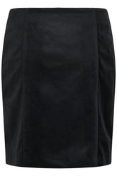 Jupe crayon noire avec coutures verticales et ourlet droit pour femme par Cream, vue avant