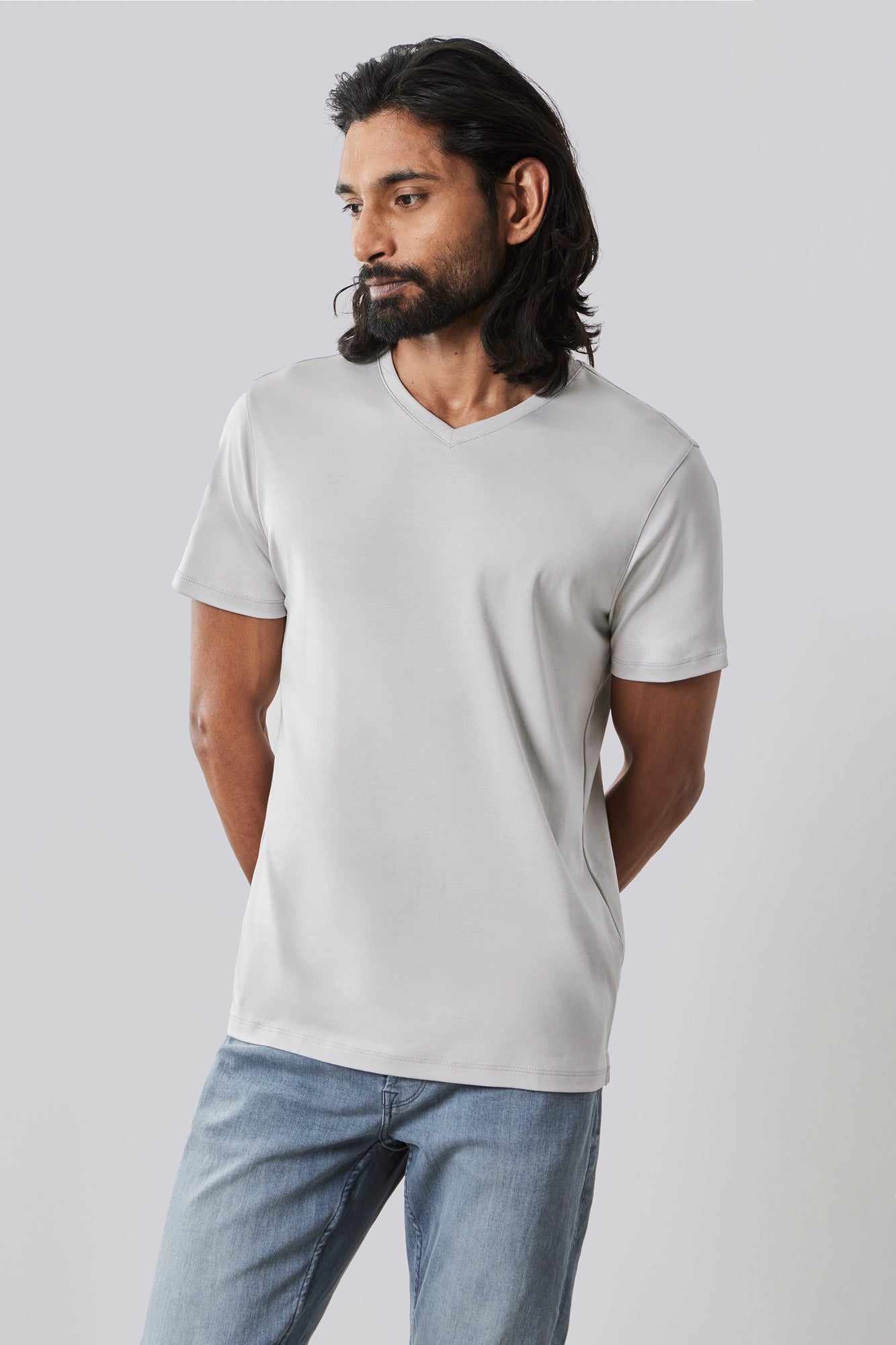 T-shirt à manches courtes pour homme par Robert Barakett | 23336V Georgia Craie | Boutique Vvög, vêtements mode pour homme et femme