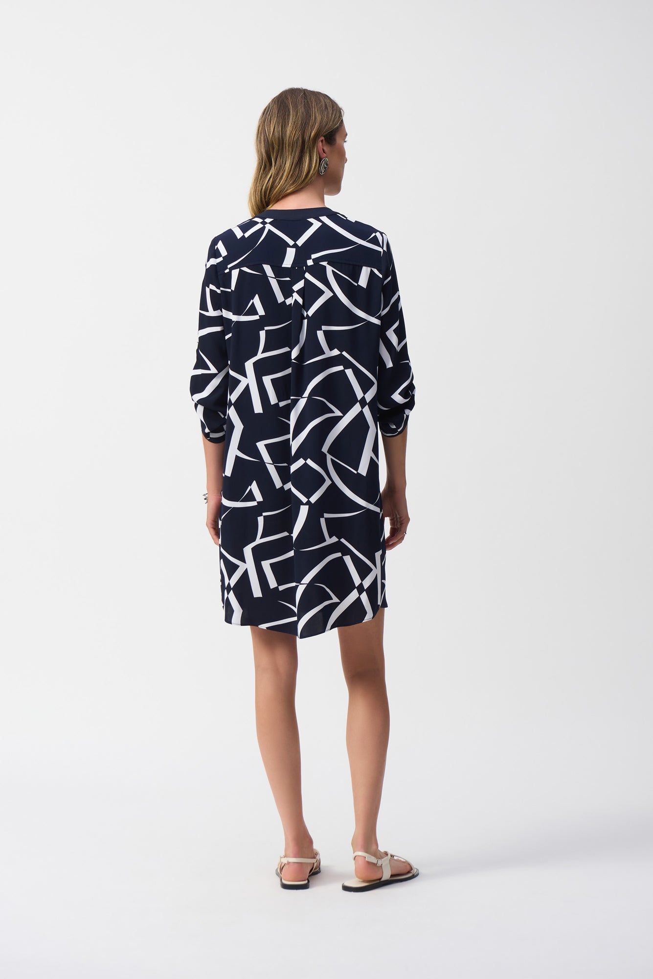 Robe pour femme par Joseph Ribkoff | 251143 2229-Midnight Blue/Vanilla | Boutique Vvög, vêtements mode pour homme et femme