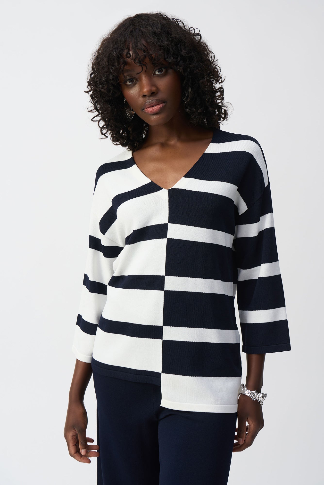 Tunique pour femme par Joseph Ribkoff | 251914 2229-Midnight Blue/Vanilla | Boutique Vvög, vêtements mode pour homme et femme