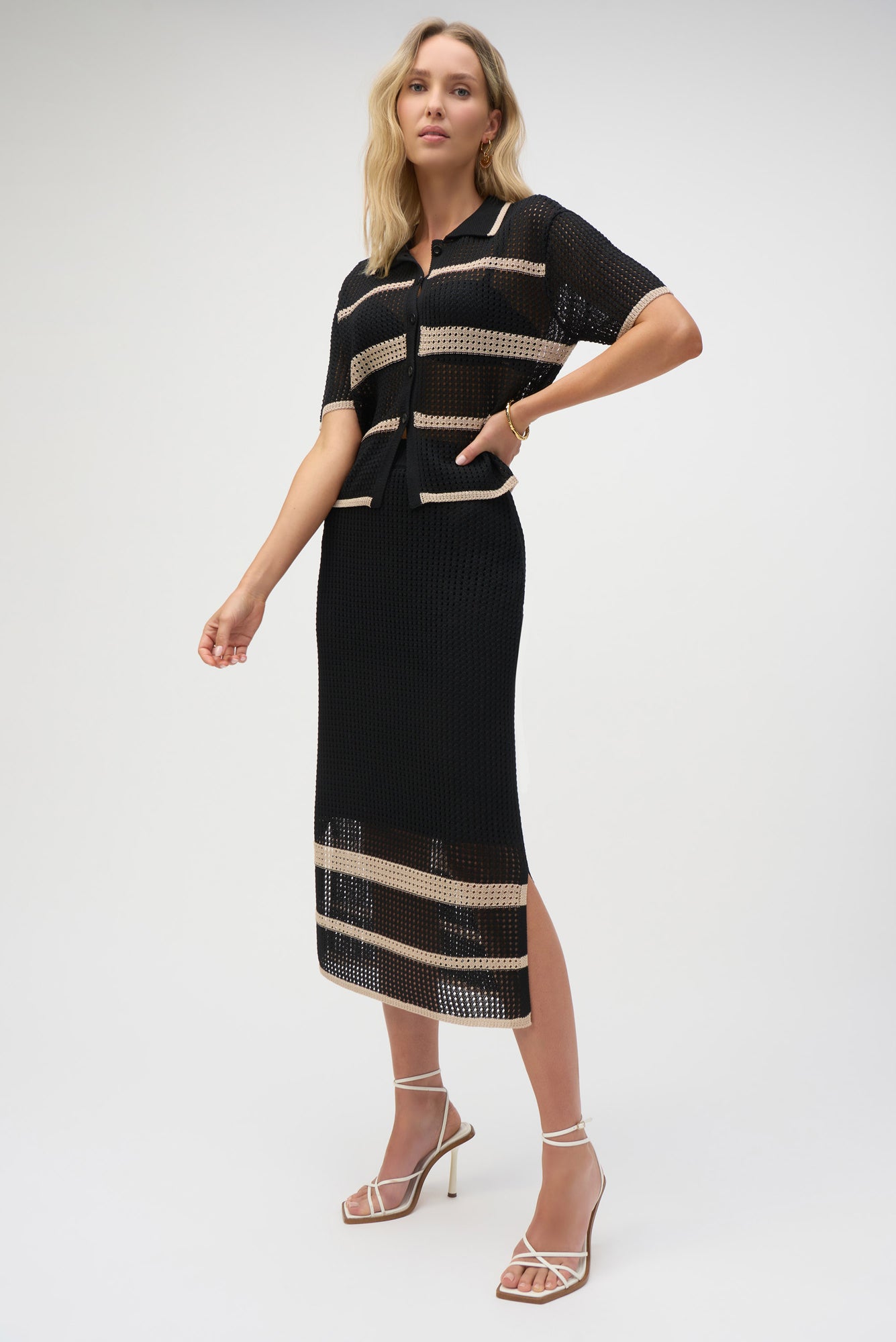 Blouse transparante pour femme par Joseph Ribkoff | 252924 Parchemin | Boutique Vvög, vêtements mode pour homme et femme