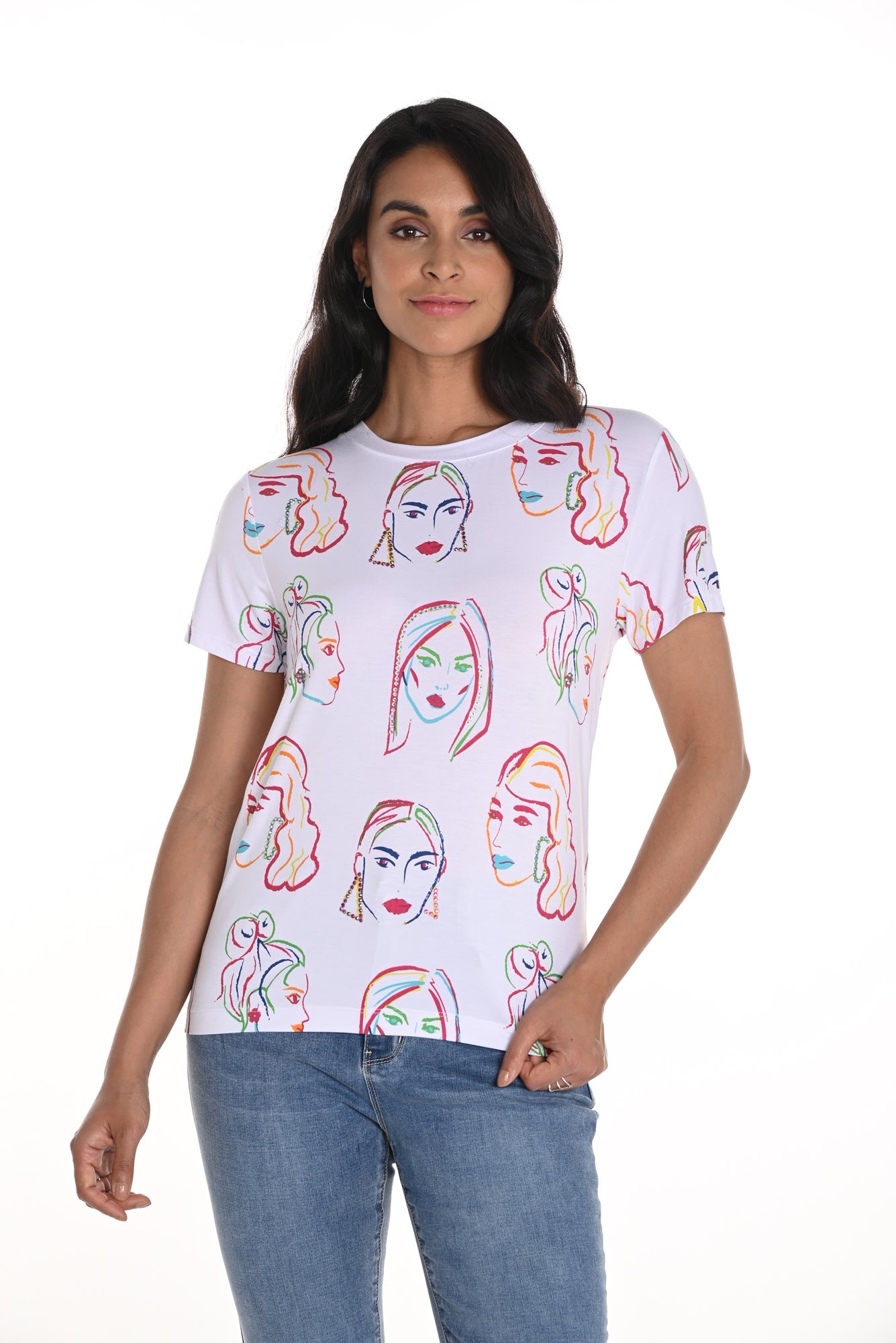 T-Shirt pour femme par Frank Lyman | 256794U Blanc Multi | Boutique Vvög, vêtements mode pour homme et femme