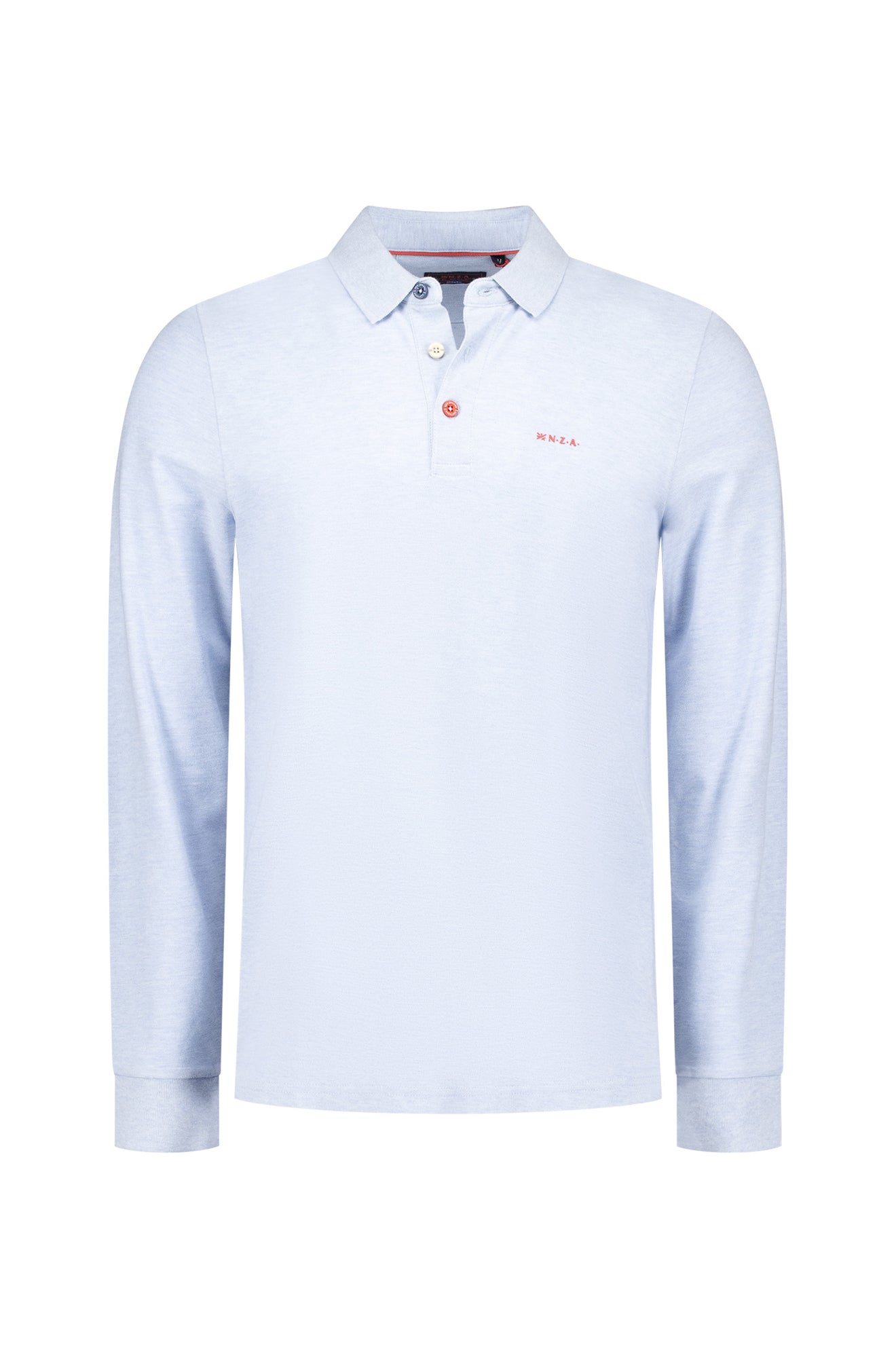 Polo manches longues pour homme par NZA | 25GN200 Bleu Glacier Mélange | Boutique Vvög, vêtements mode pour homme et femme
