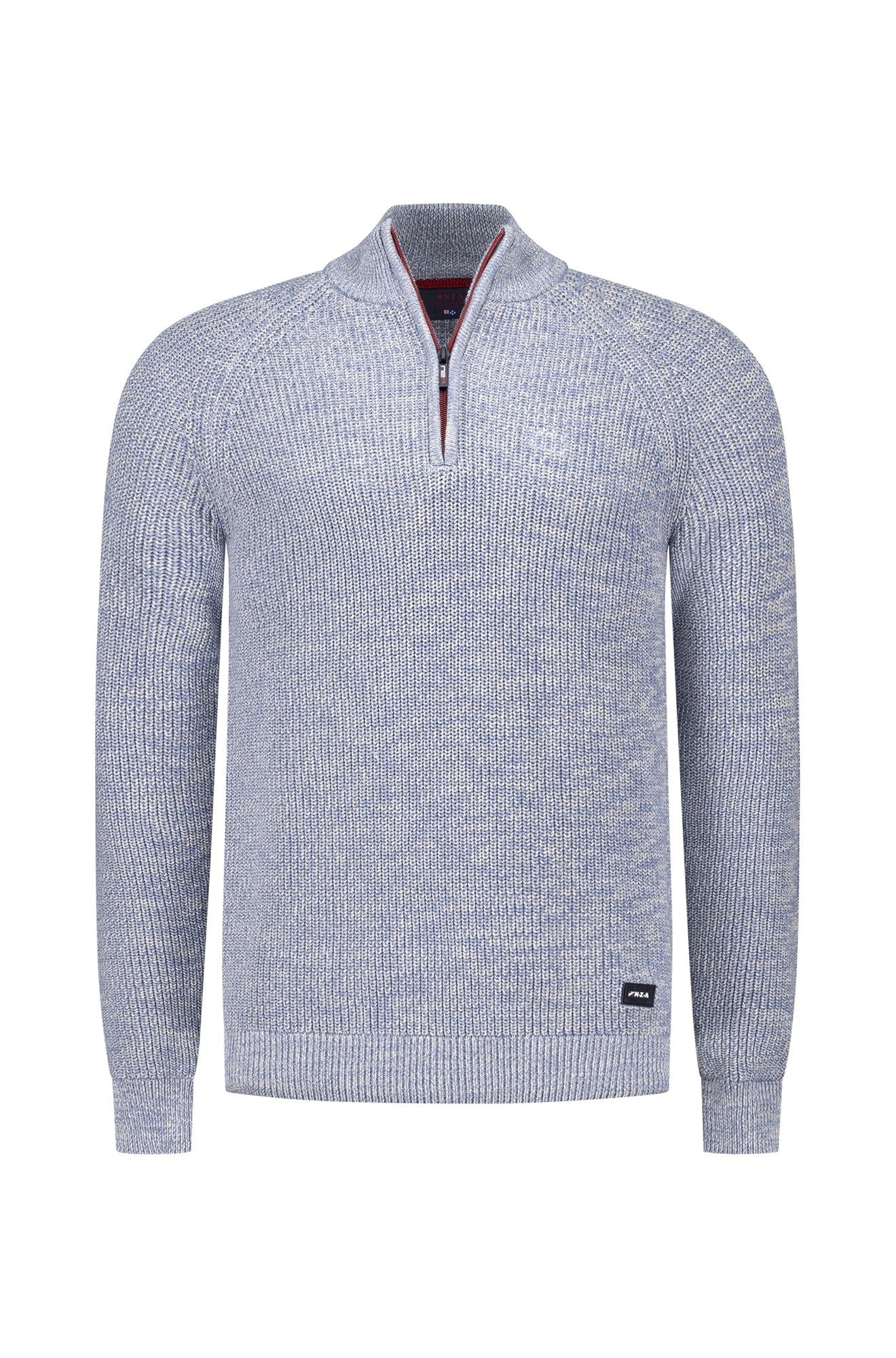 Chandail demi-zip pour homme par NZA | 25HN472 Bleu Clair Mélange | Boutique Vvög, vêtements mode pour homme et femme