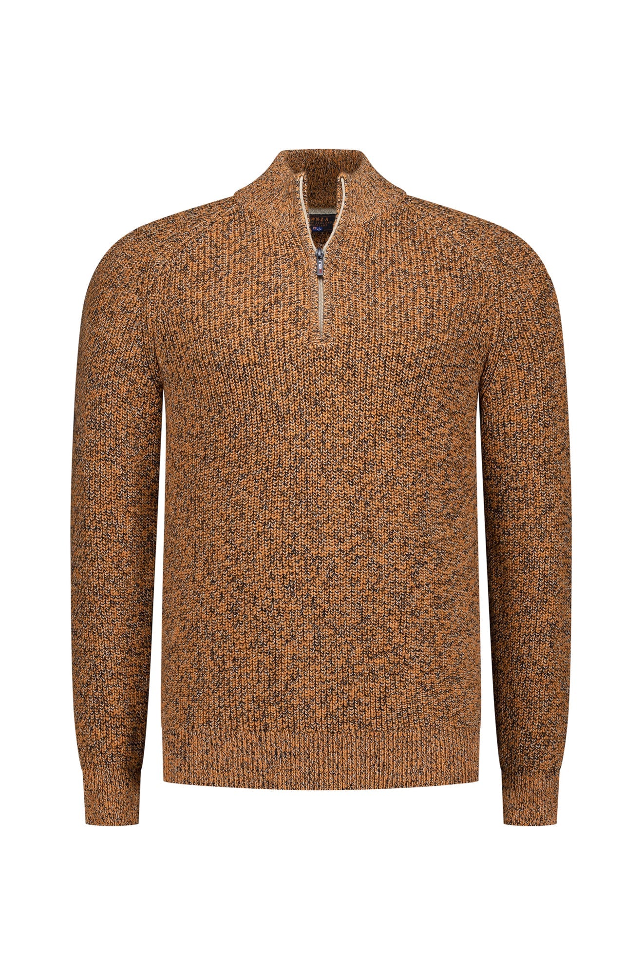 Tricot demi-zip pour homme par NZA | 25KN411 Mélange Orange d'automne | Boutique Vvög, vêtements mode pour homme et femme