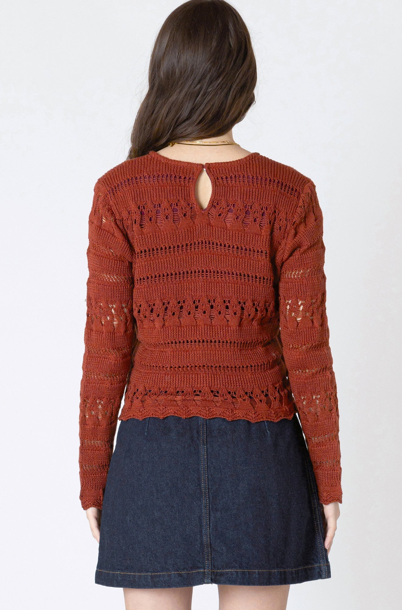 Chandail troué pour femme par Dex | 2627001 D Orange Brûlé | Boutique Vvög, vêtements mode pour homme et femme