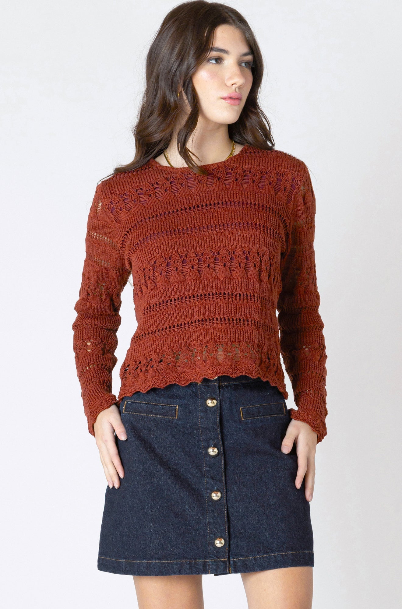 Chandail troué pour femme par Dex | 2627001 D Orange Brûlé | Boutique Vvög, vêtements mode pour homme et femme