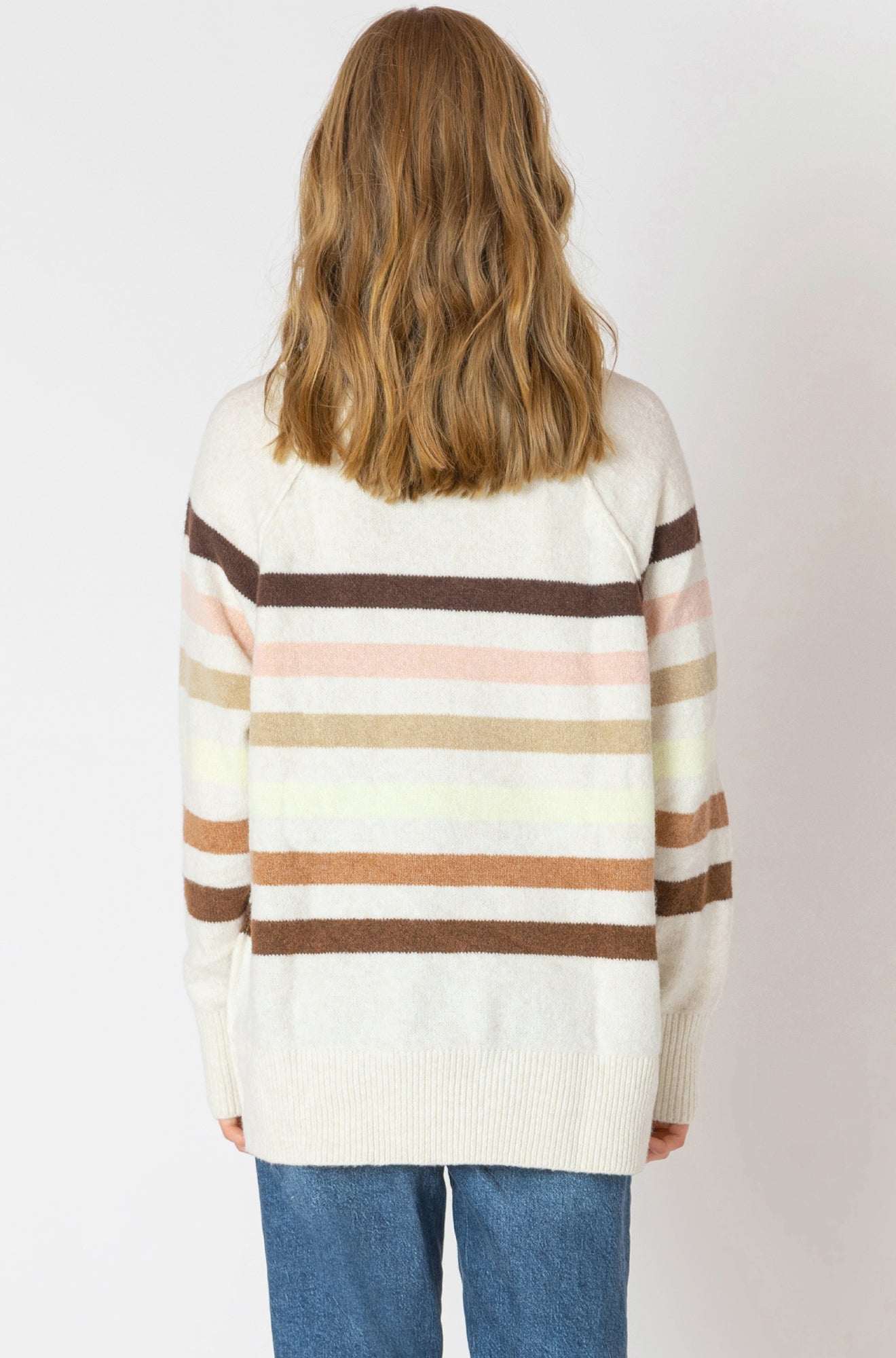Chandail ample pour femme par Dex | 2627007 D Rayures Neutres | Boutique Vvög, vêtements mode pour homme et femme