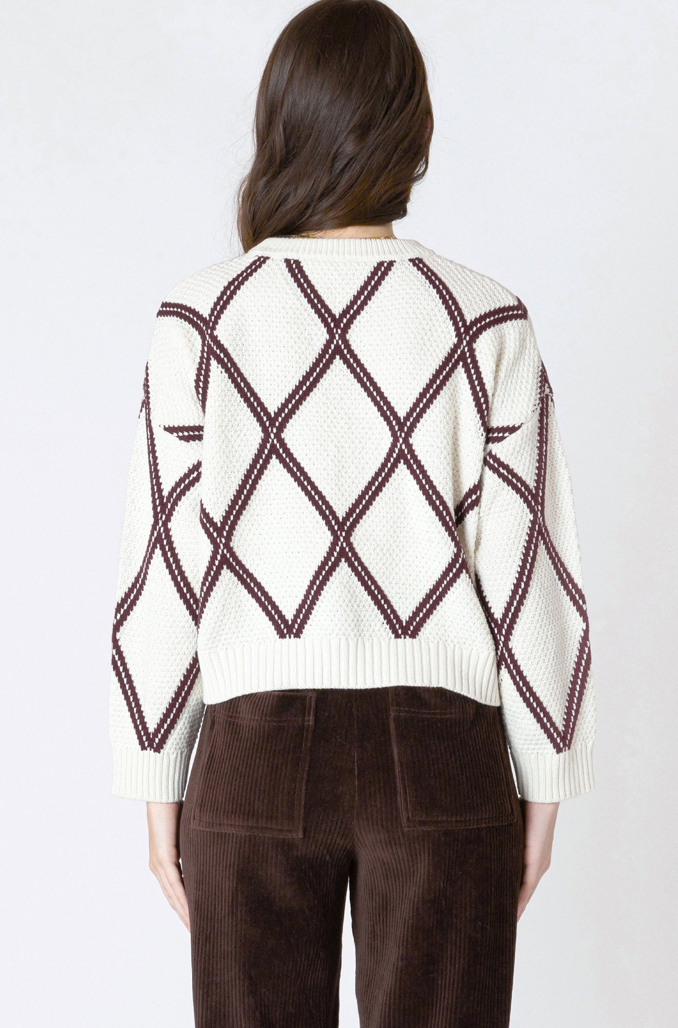Chandail tricoté pour femme par Dex | 2627015 D Crème/Cacao | Boutique Vvög, vêtements mode pour homme et femme