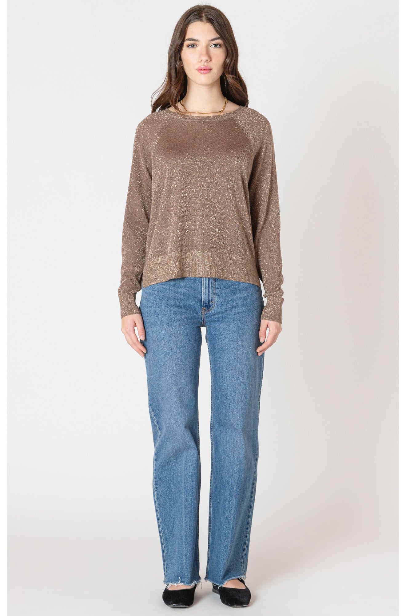 Chandail manches longues pour femme par Black Tape | 2627509 T Taupe Scintillant | Boutique Vvög, vêtements mode pour homme et femme