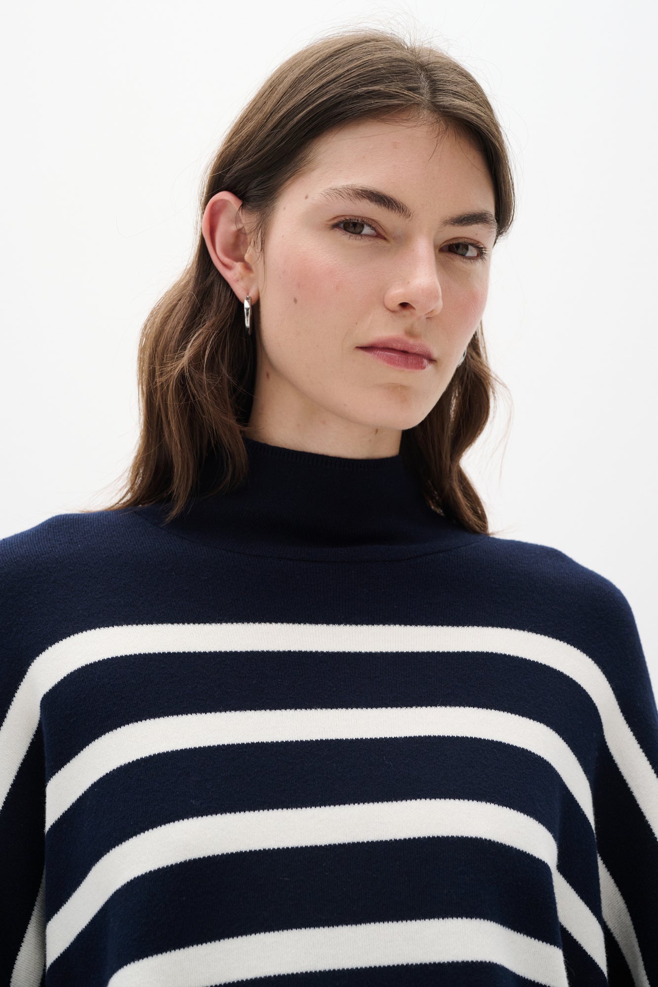 Chandail manches longues col roulé pour femme par Inwear | 30106490 Bleu/Blanc | Boutique Vvög, vêtements mode pour homme et femme