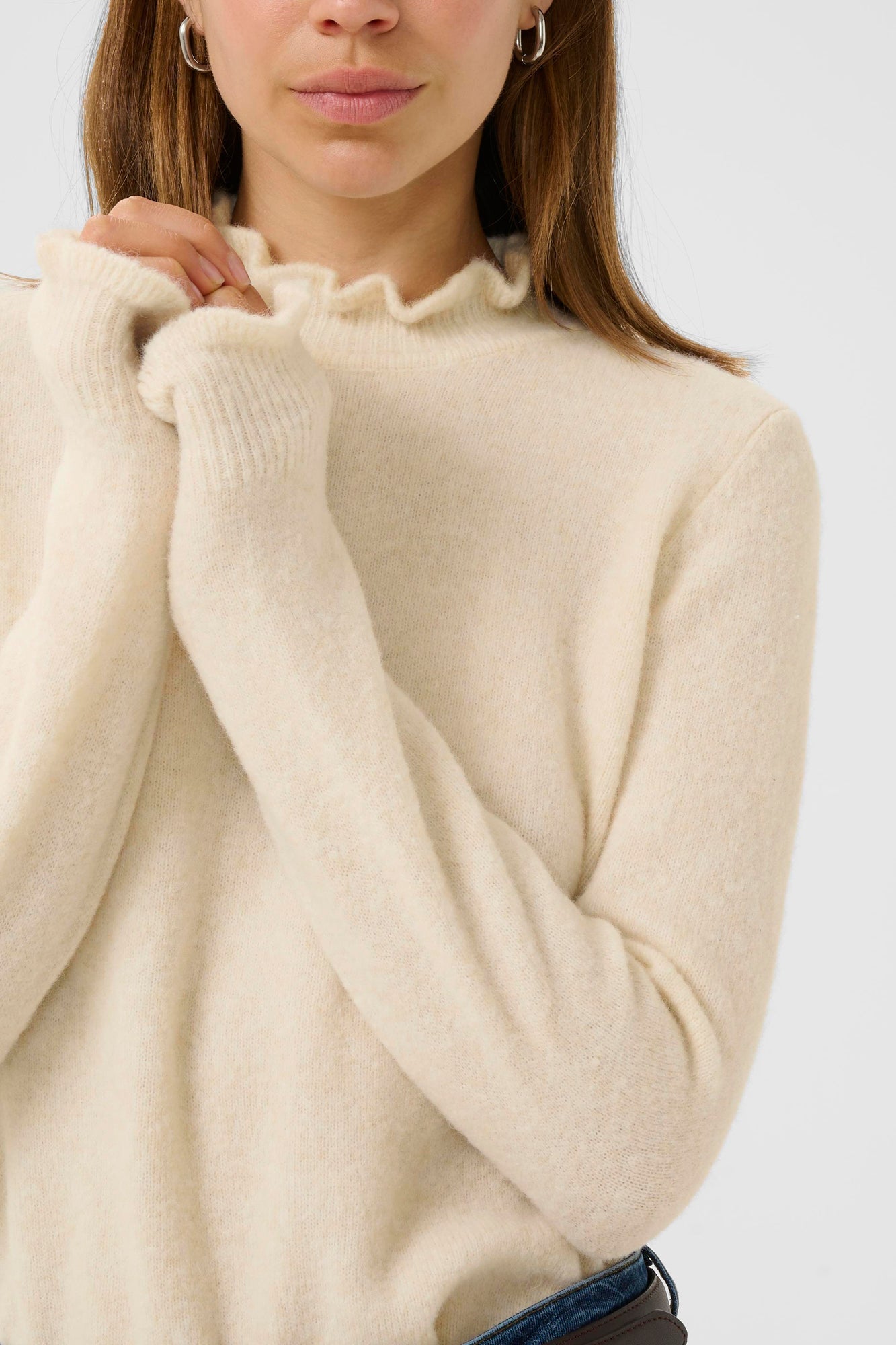 Chandail manches longues pour femme par InWear | 30111021 Blanc Murmure | Boutique Vvög, vêtements mode pour homme et femme