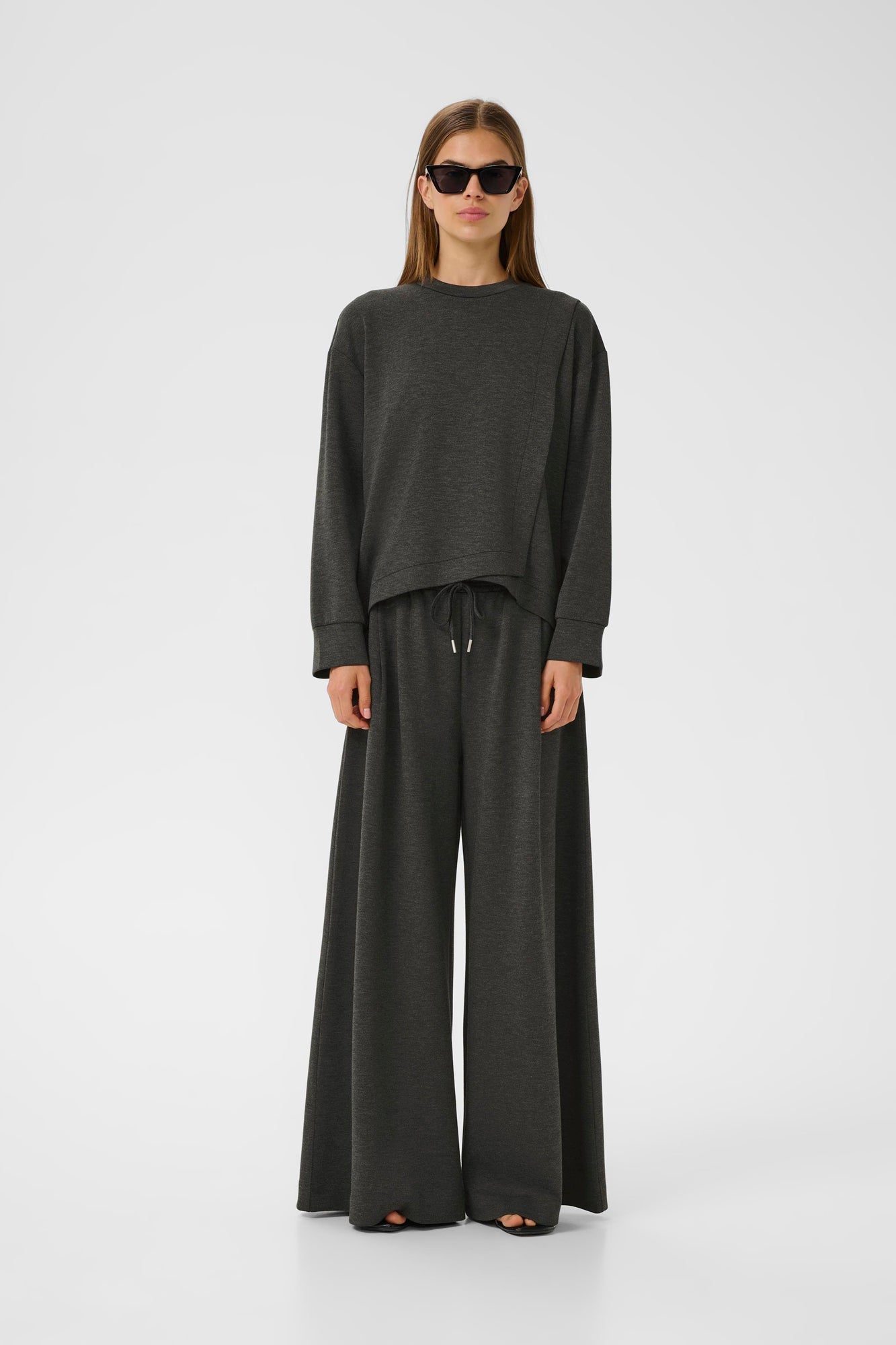 Chandail manches longues pour femme par InWear | 30111104 Gris Foncé Mélangé | Boutique Vvög, vêtements mode pour homme et femme