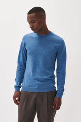 Chandail manches longues habillé pour homme par Matinique | 30200611 Bleu Poussière Mélangé | Boutique Vvög, vêtements mode pour homme et femme