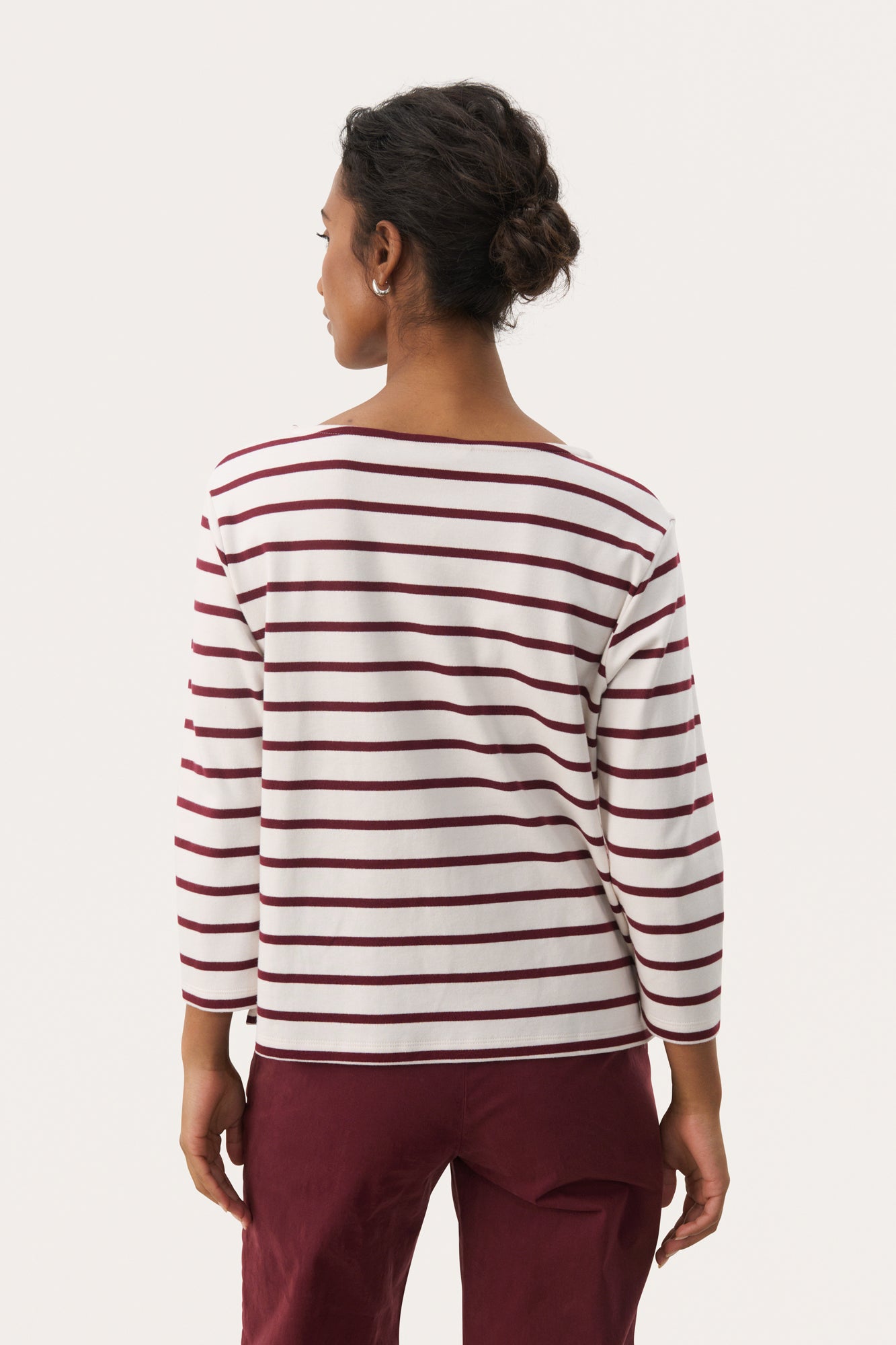 Chandail manches longues pour femme par Part Two | 30309864 Rayures Porto Tawny | Boutique Vvög, vêtements mode pour homme et femme