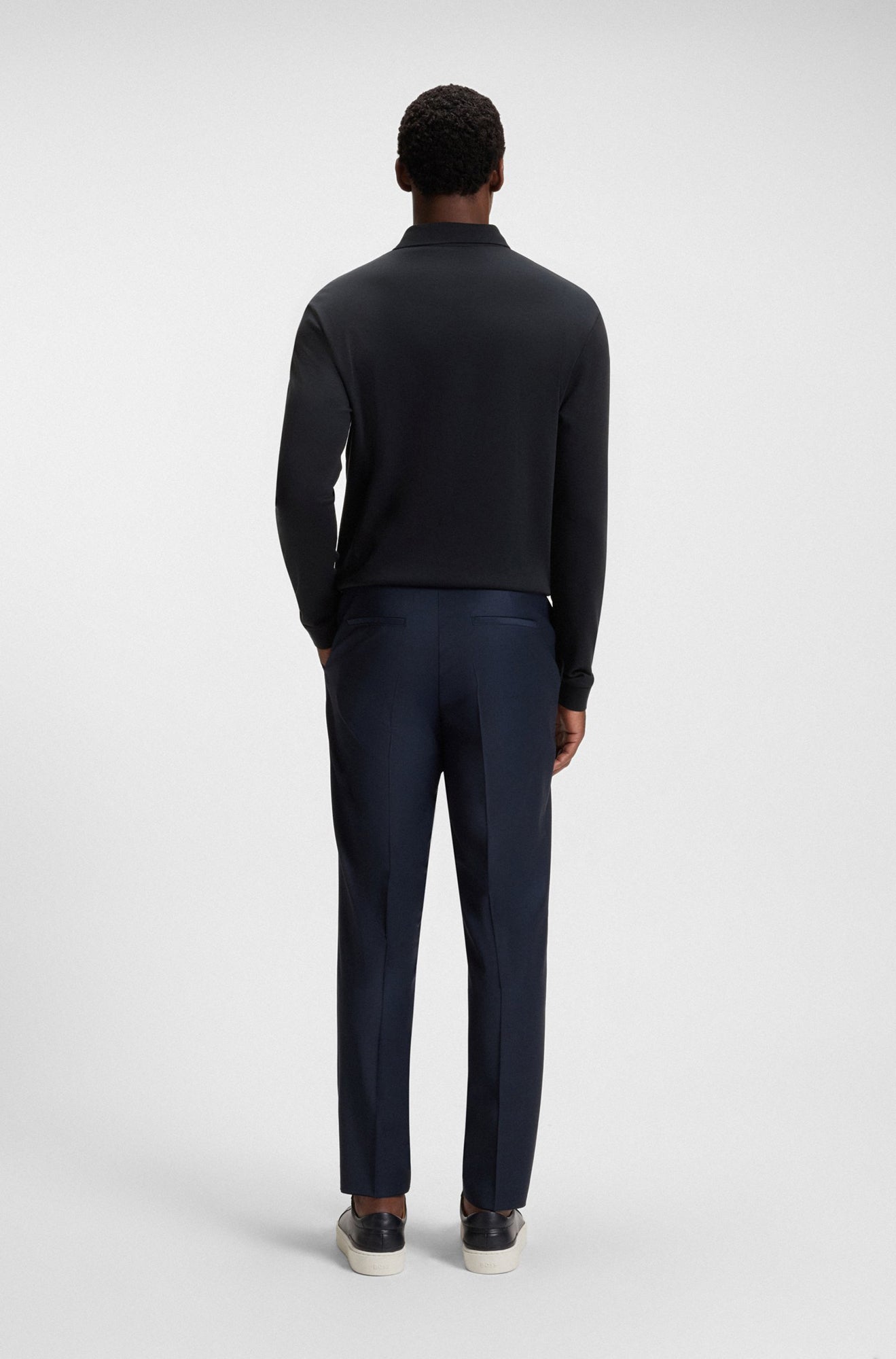 Polo manches longues pour homme par HUGO BOSS | 50468392 Bleu Foncé | Boutique Vvög, vêtements mode pour homme et femme