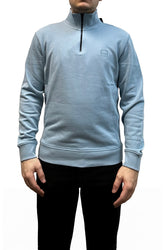 Chandail avec collet pour homme par HUGO BOSS | 50468926 Bleu pastel | Boutique Vvög, vêtements mode pour homme et femme