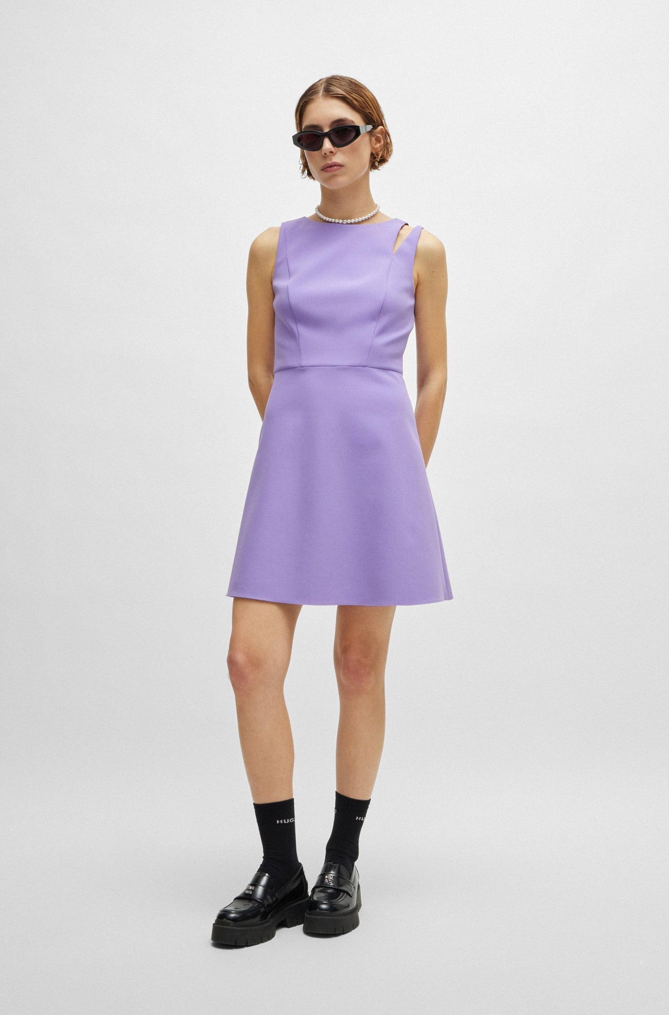 Woman's dress by HUGO BOSS | 50516756 Purple | Boutique Vvg , fashion clothing for men and women | Vvg Woman's dress by HUGO BOSS | 50516756 Purple | Boutique Vvg , fashion clothing for men and women | Vvg