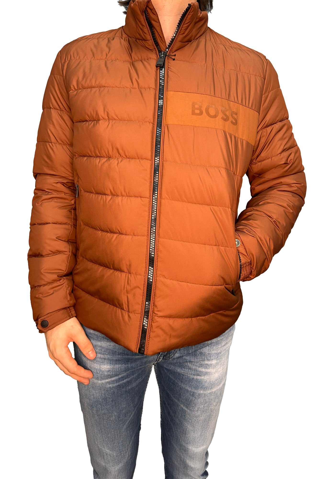 Coupe-vent mi-saison pour homme par HUGO BOSS | 50519237 Marron Moyen | Boutique Vvög, vêtements mode pour homme et femme