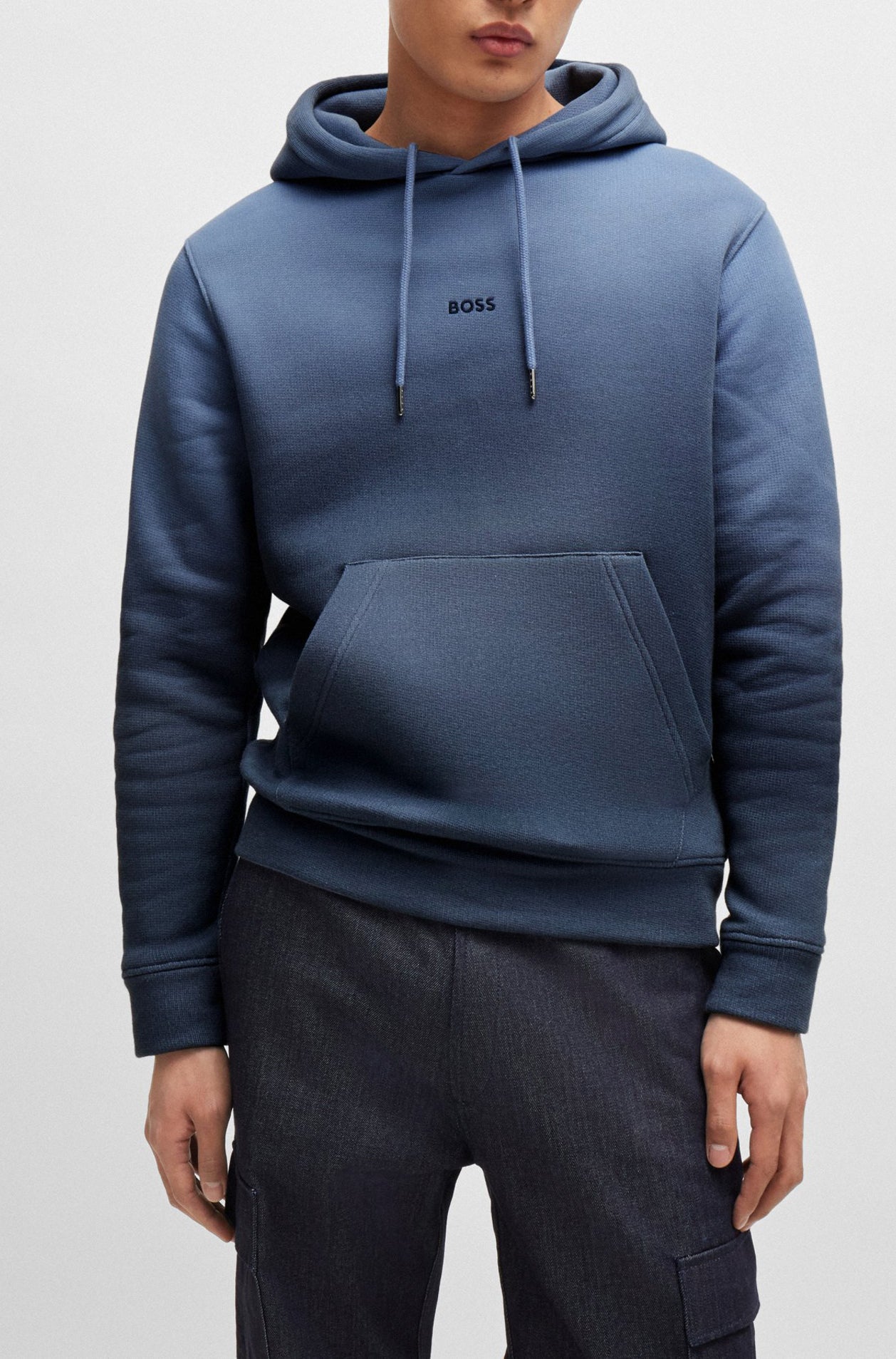 Men s hoodie by HUGO BOSS 50520408 Open Blue Boutique Vvog fashion clothing for men and women