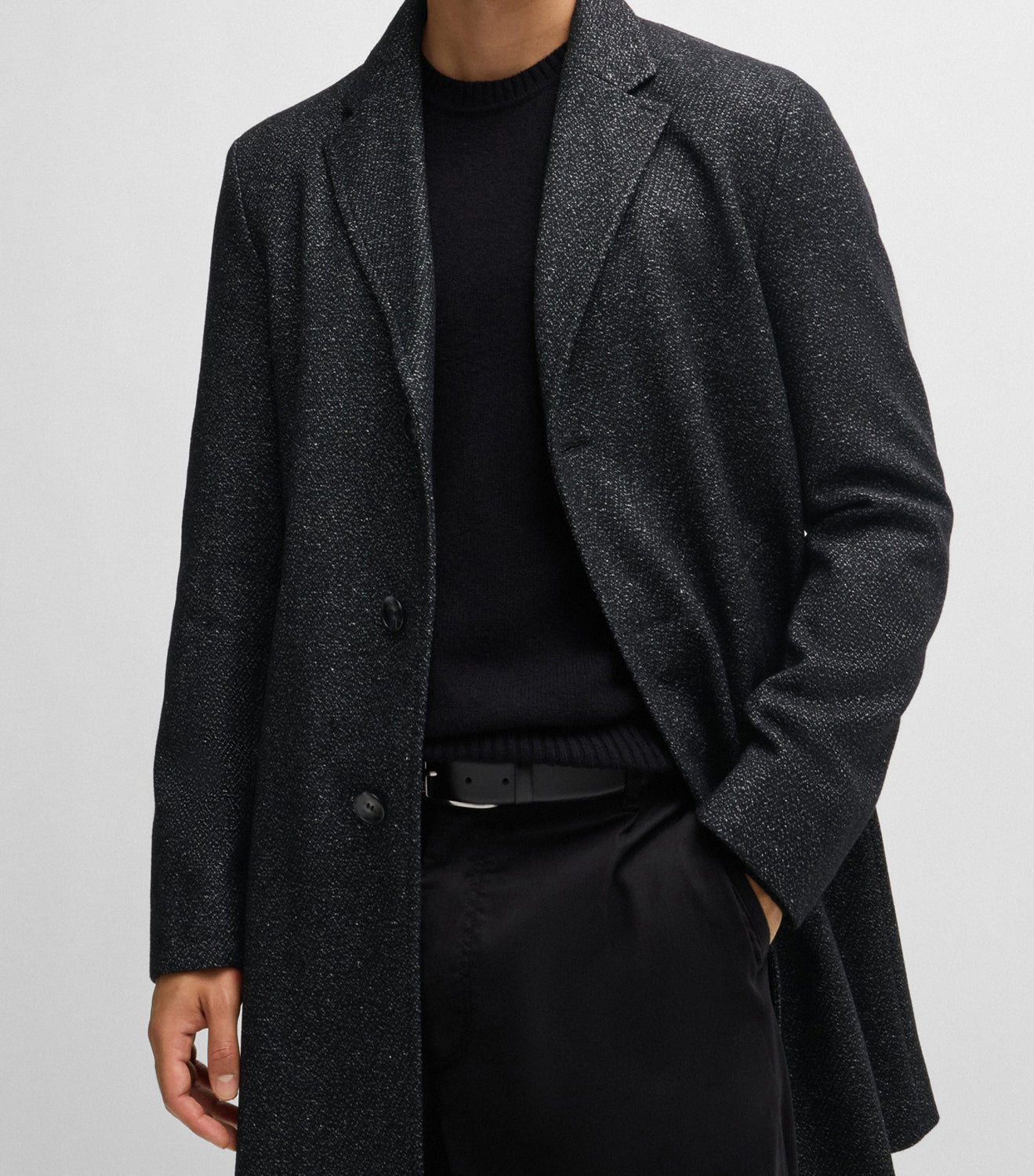 Men's overcoat by HUGO BOSS 50528177 Black Boutique Vvög