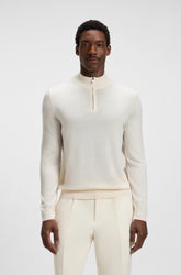 Chandail sport avec zip pour homme par HUGO BOSS | 50528300 Blanc | Boutique Vvög, vêtements mode pour homme et femme