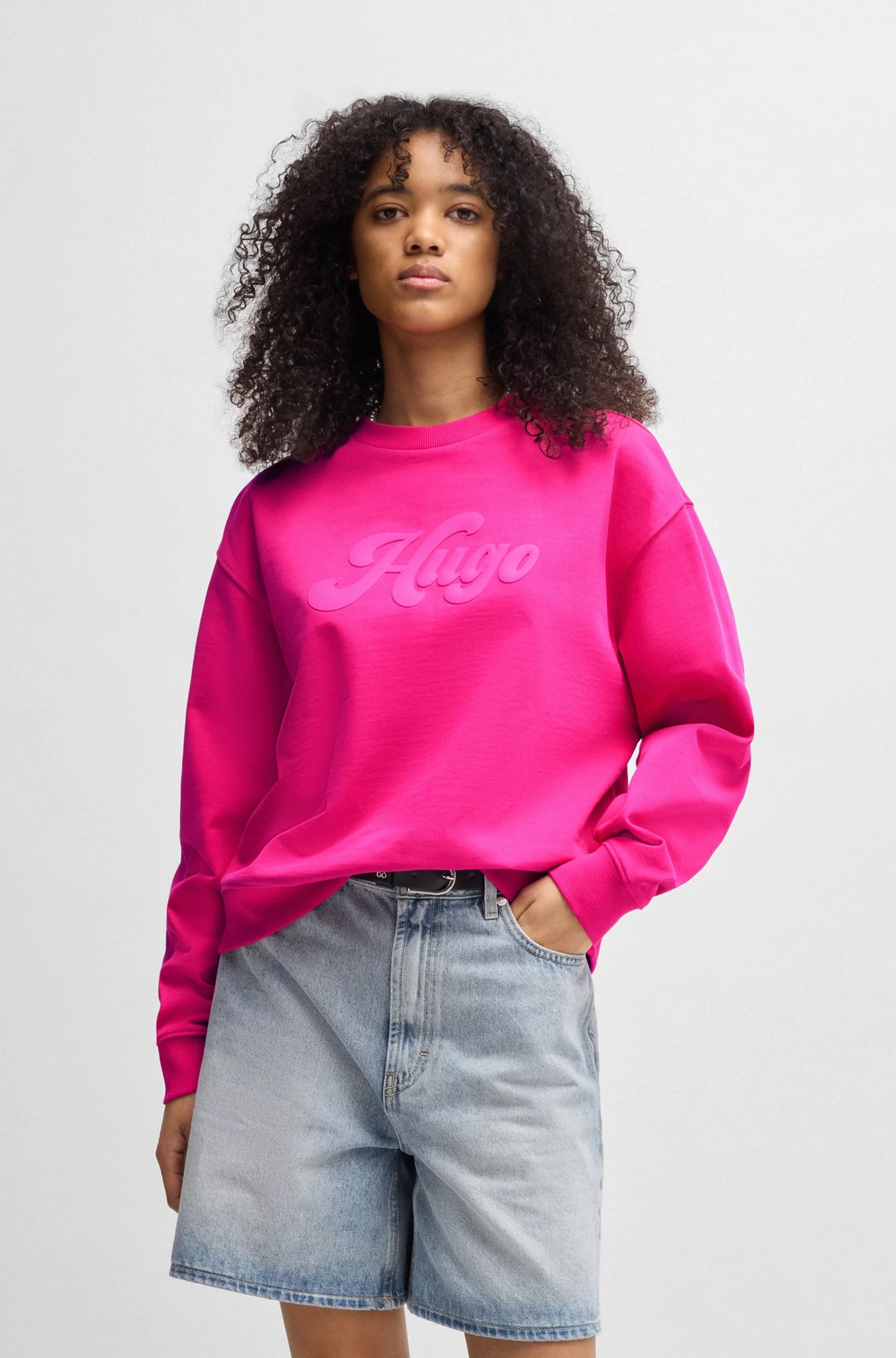 Chandail manches longues pour femme par HUGO BOSS | 50541169 Rose Vif | Boutique Vvög