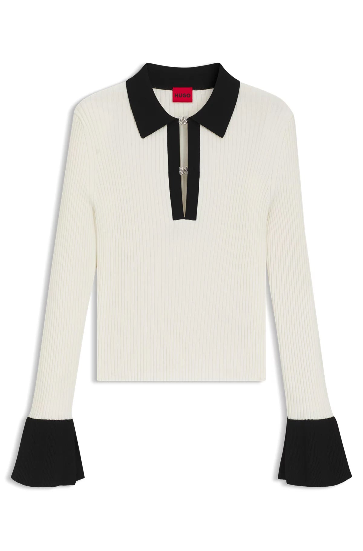 Chandail à col ouvert pour femme par HUGO BOSS | 50542608 Blanc Ouvert | Boutique Vvög, vêtements mode pour homme et femme