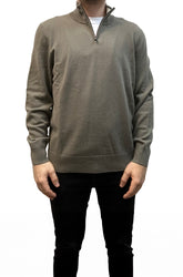 Chandail habillé avec zip 3/4 pour homme par HUGO BOSS | 50549984 Brun ouvert | Boutique Vvög, vêtements mode pour homme et femme